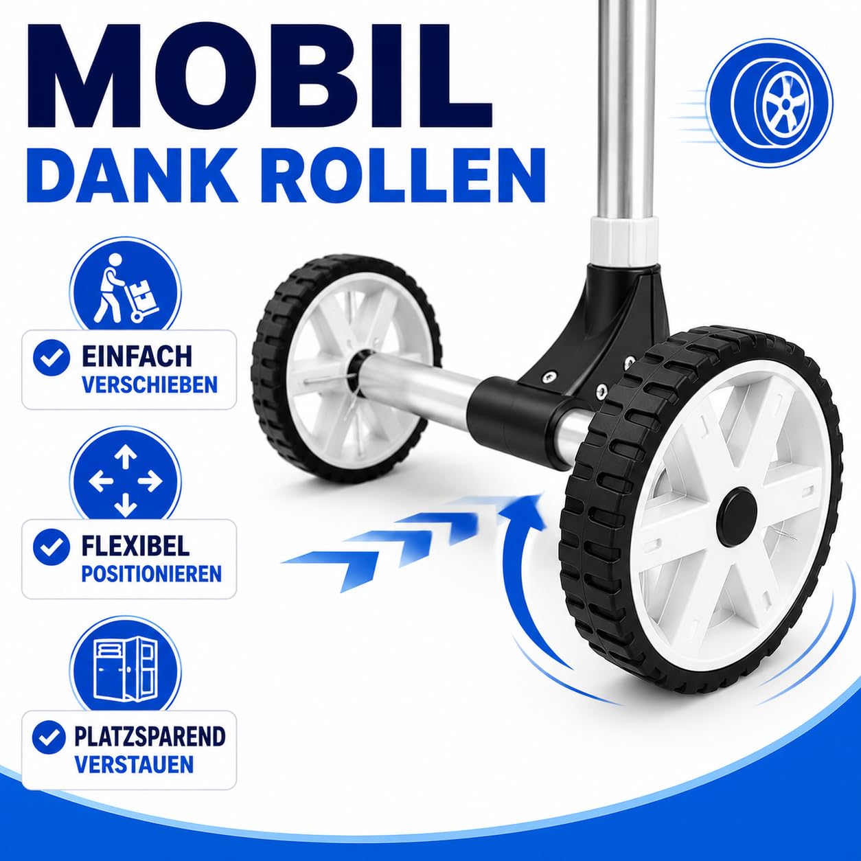poolomio® Pool Aufroller aus Aluminium | Mobile Auf- und Abrollvorrichtung für Poolabdeckungen & Solarplanen | 180–460 cm verstellbar | UV- & wetterbeständig | Tragkraft bis 60 kg | inkl. Befestigung