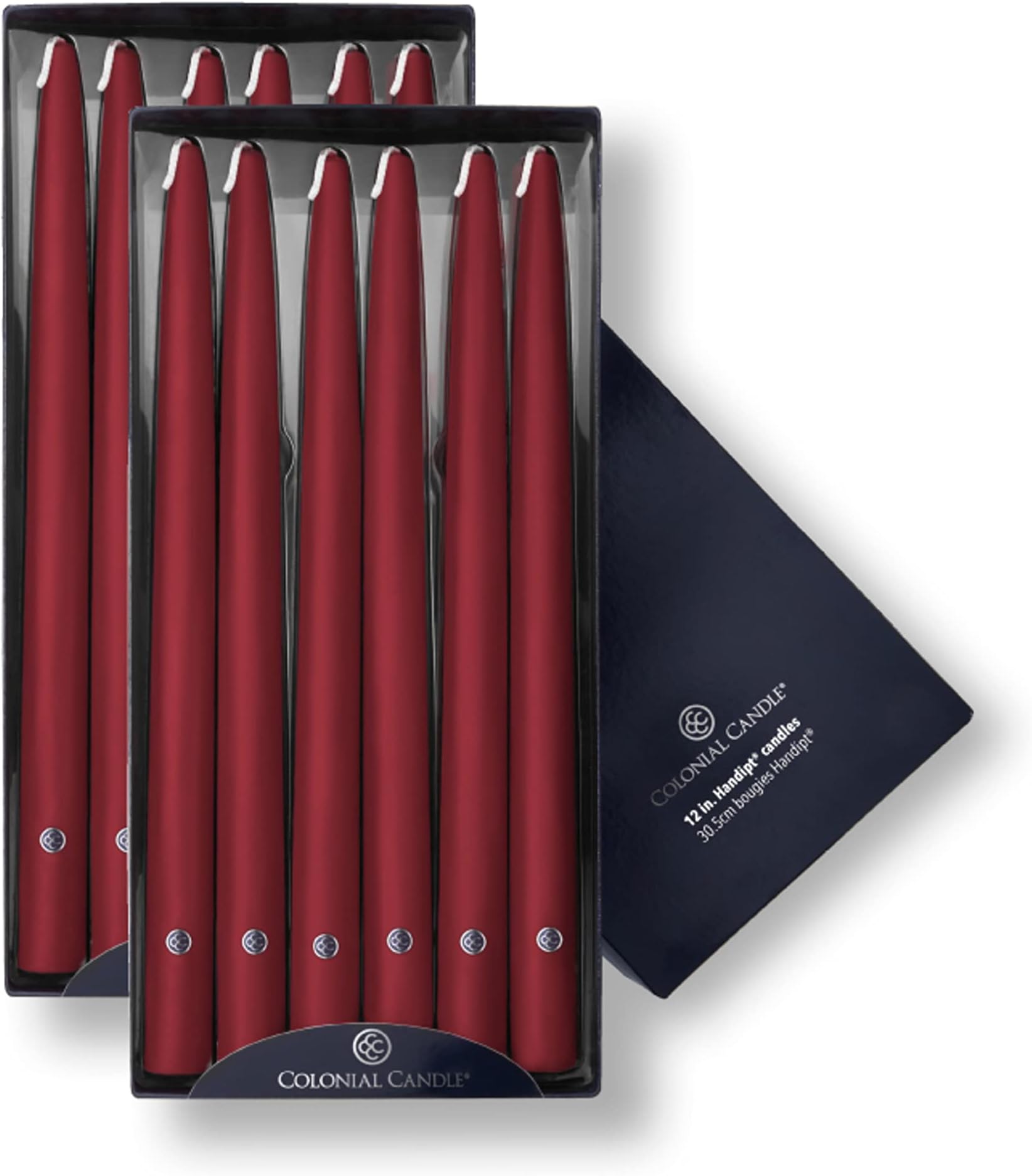 Colonial Candle Classic Unscented Dripless Taper Candle, Premium Wax with Cotton