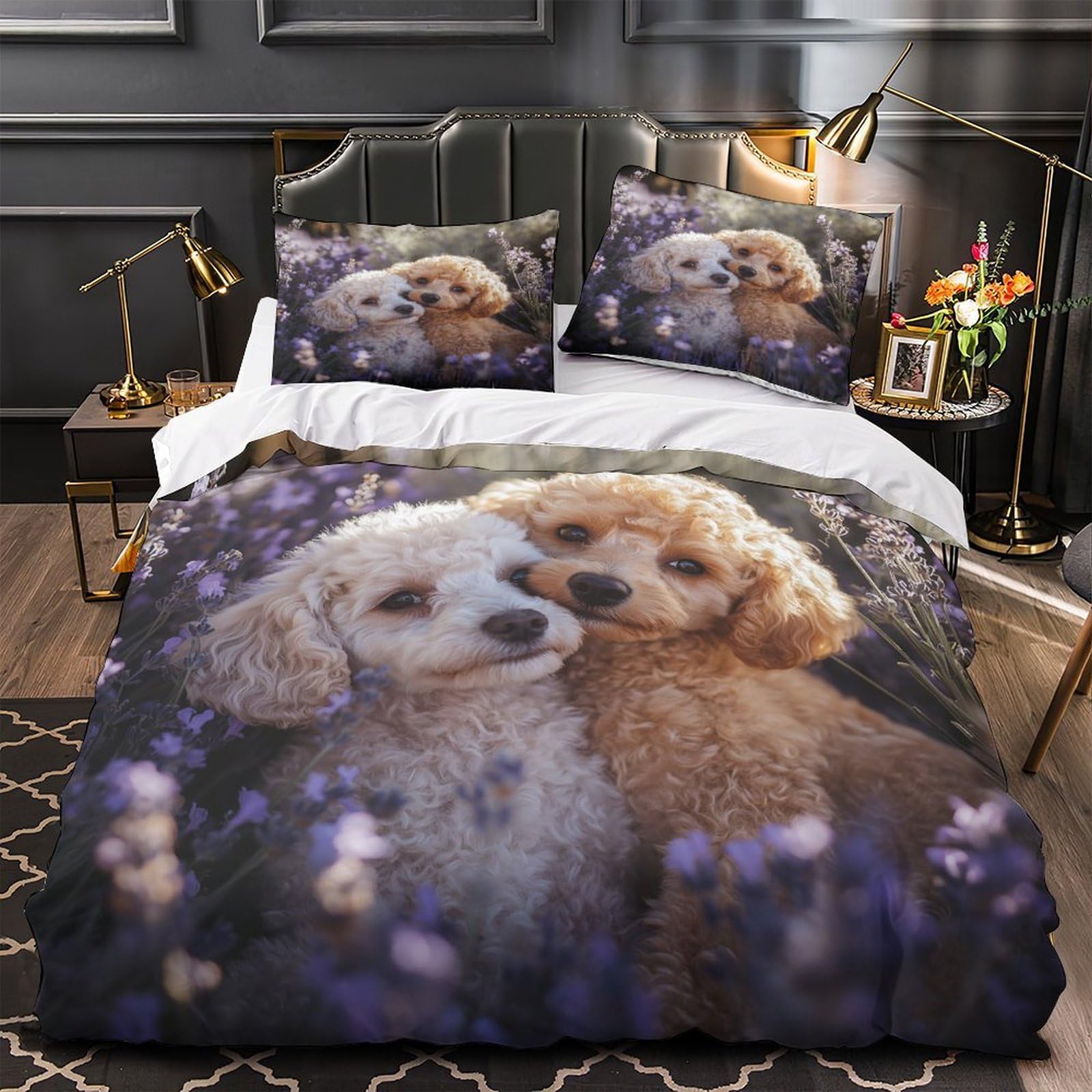 Parure de lit panda 3D en microfibre super king housse de couette haute densité
