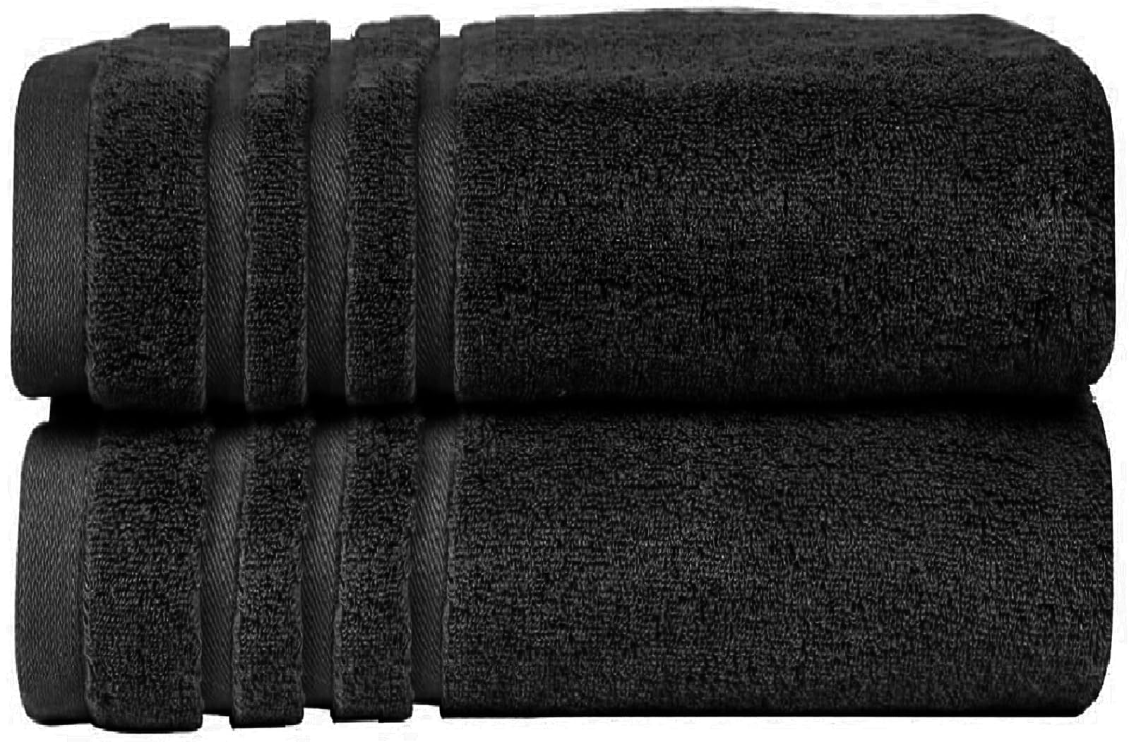 WovenWonder Pack of 2 Super Jumbo Bath Sheets (100 x 200 cm-600GSM) Luxury 100% Egyptian Cotton Soft Extra Large Bath Sheet Towels Highly Absorbent & Quick Dry Hotel Quality Towel Set (Black)