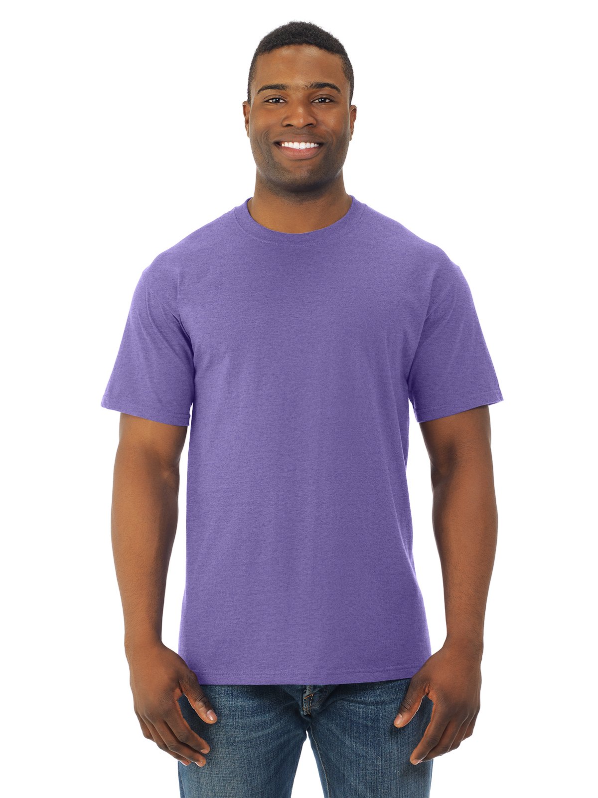 Fruit Of The Loom Men's Retro Heather Purple 5 Oz. 100% Heavy Cotton Hd T-Shirt(3931)-Retro Hth Purp-Xl-3Pk