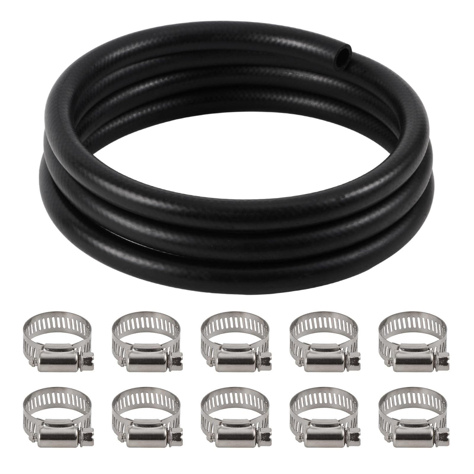Tubo Flessibile per Riscaldamento da 3m 5/8", con 10 Fascette Stringitubo, In Gomma EPDM per Radiatori del Sistema di Raffreddamento Automobilistico e Serbatoio di Troppo Pieno 100 PSI