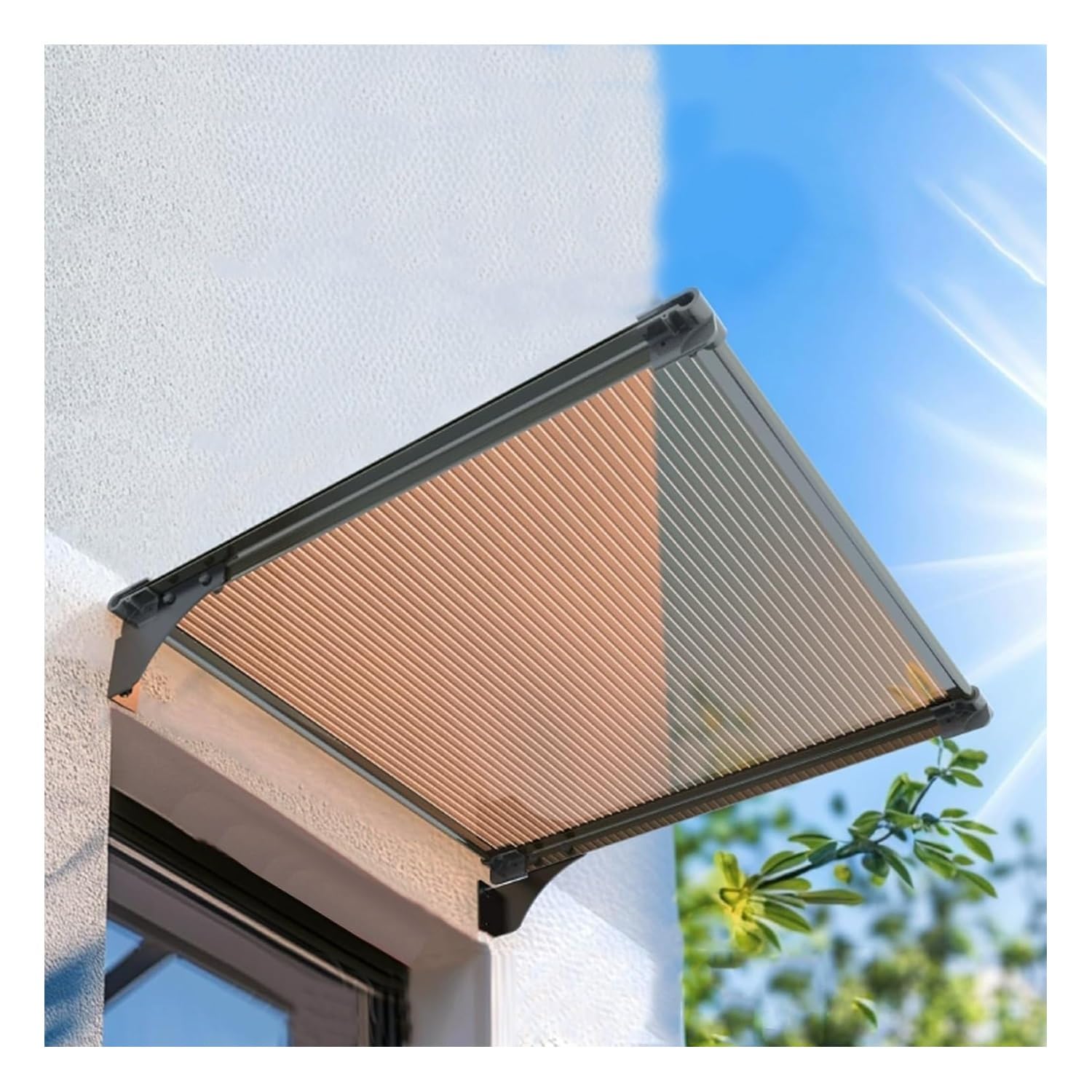 Auvent de porte en polycarbonate pour entrée extérieure et protection de porche