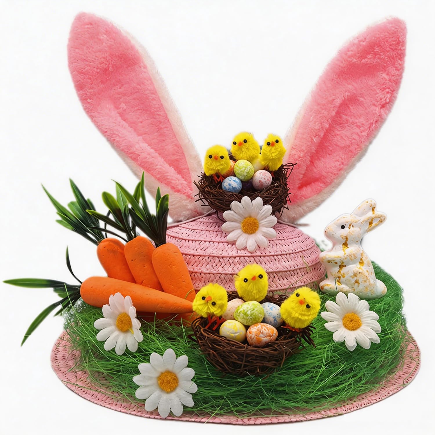 Kukigo Easter Bonnet Kit,DIY Easter Hat for Kids Boys Girls Gifts,Easter Handmade DIY Hat,Easter Cartoon Cap,Easter Bonnet Hat for Children's Easter Craft Supplies Decorations (Color 1) — view 9