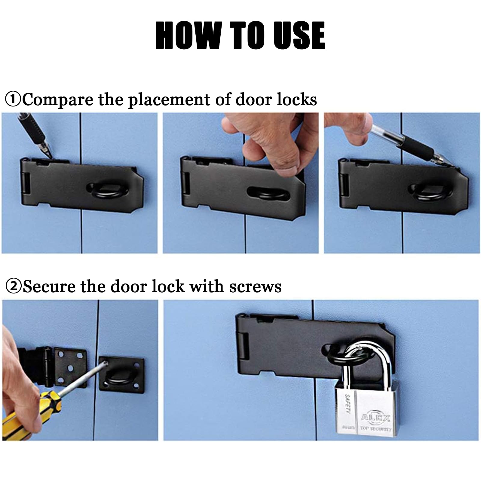 1 Piece Heavy-Duty Shed Lock Buckle, Door Padlock Hasp, Stainless Steel Padlock Hasp - Image 4