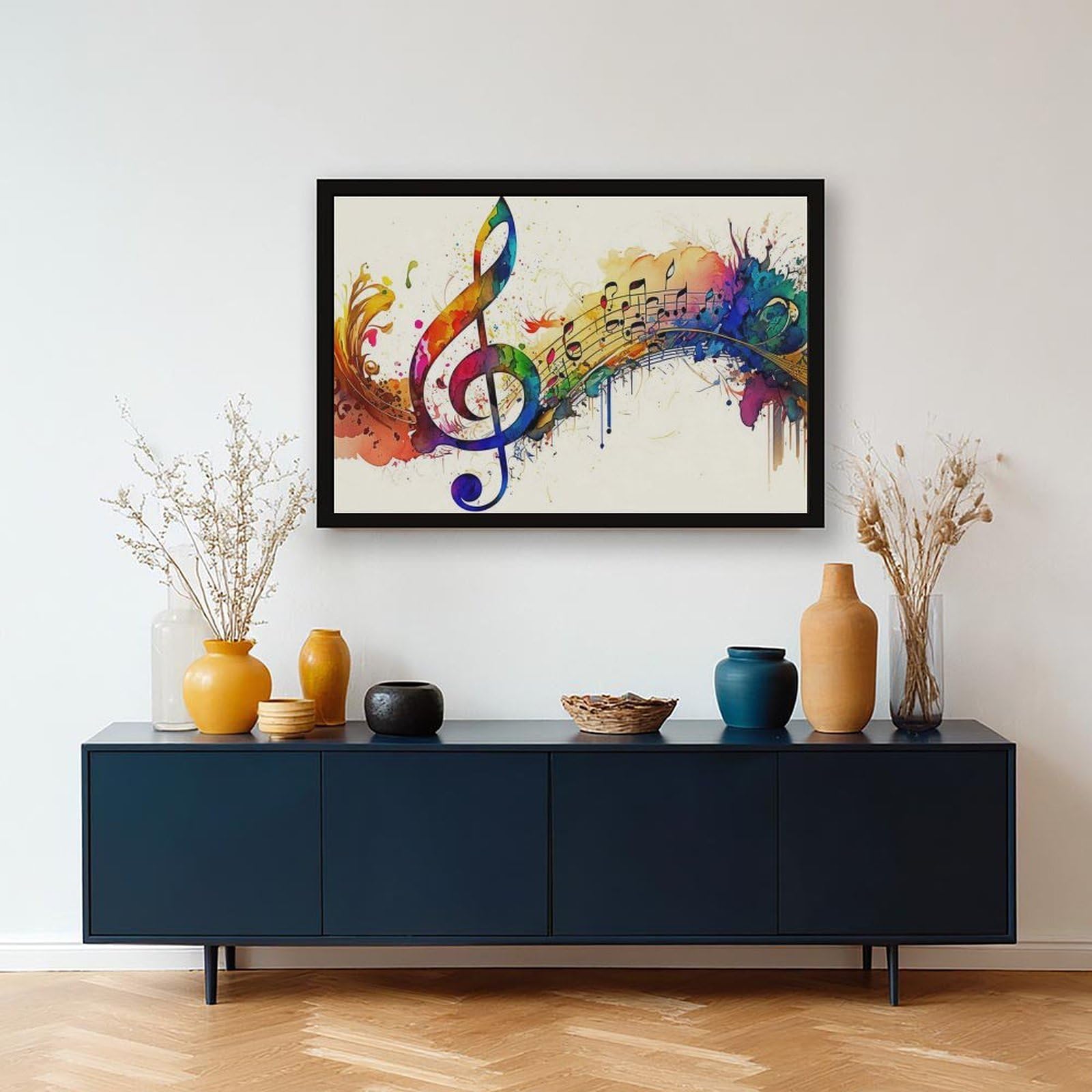 Musica da parete con note musicali, poster su tela, decorazione per camera da letto, ufficio, stanza, regalo, 61 cm L x 91,4 cm W