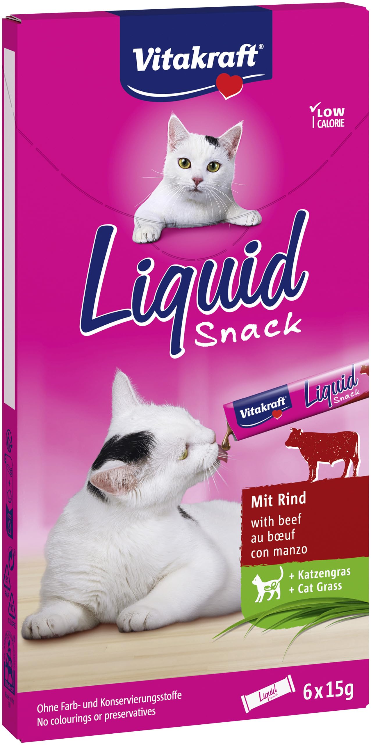 Vitakraft Liquid Snack Rind + Katzengras