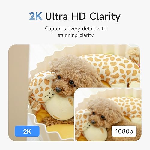 Miniatura 9 de Noorio Cámara de videollamadas de dos vías, cámara para mascotas con una llamada de un clic 2K para interiores con aplicación de teléfono, WiFi de