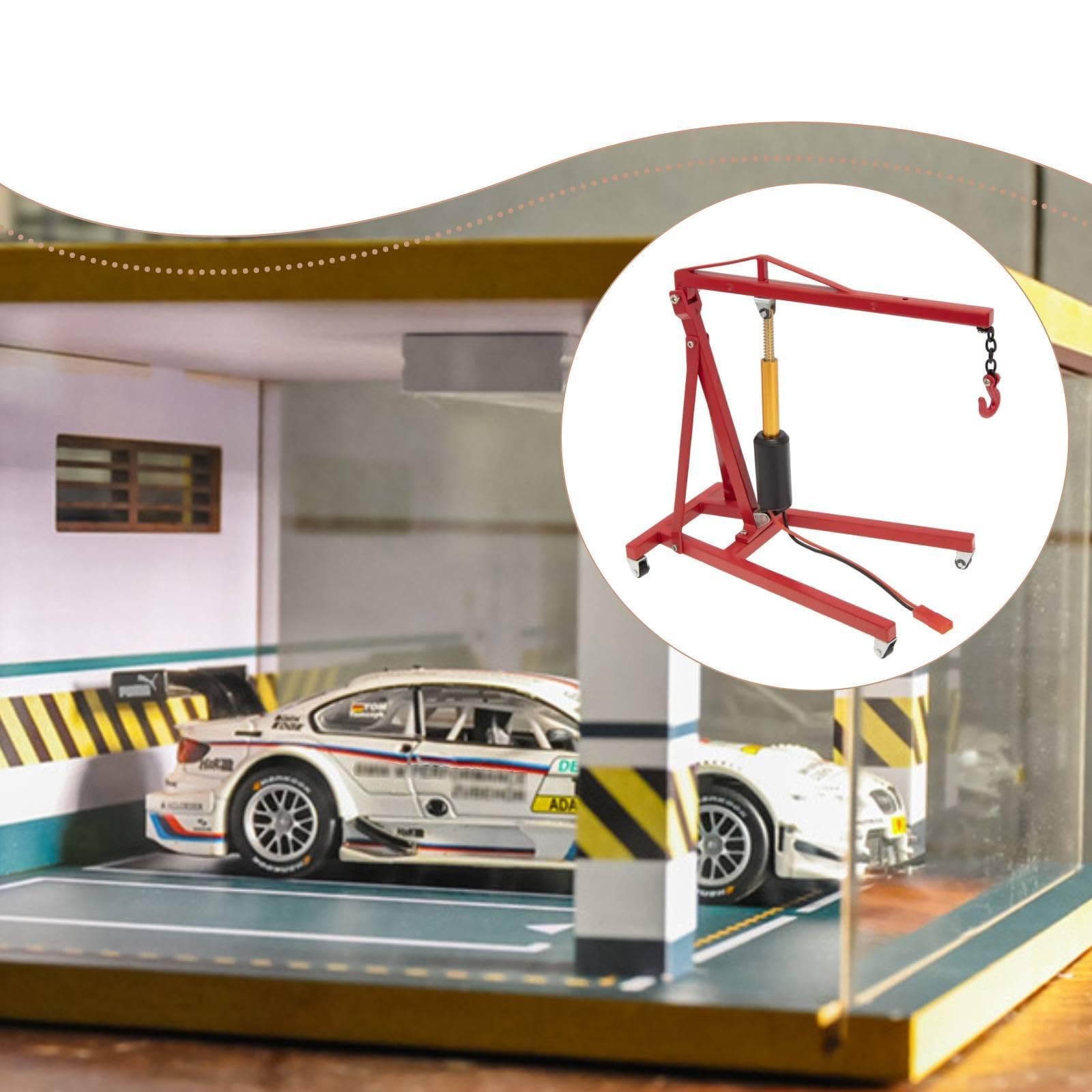 kowaku RC Gru Motore Sollevamento Accessori Modellismo Garage in Lega per Simulazione Manutenzione Auto Telecomandate Adatto a Esposizione, Rosso