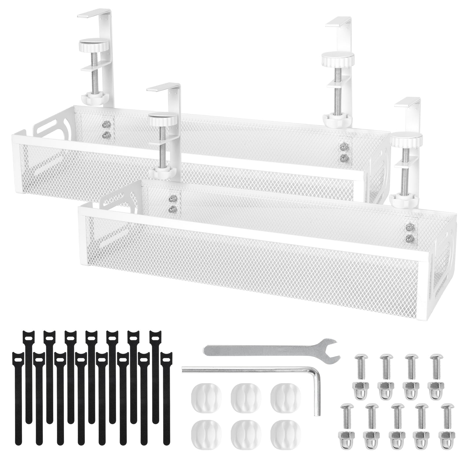 Under Desk Cable Management Tray 2 Pack