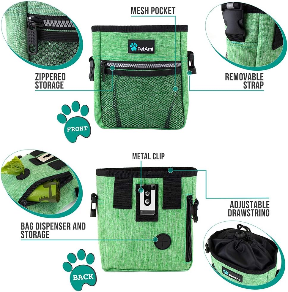 PetAmi Dog Treat Pouch, Pet Treat Pouch for Training Dog Walking Bag Holder for Kibbles Pet Food Toy - Image 4