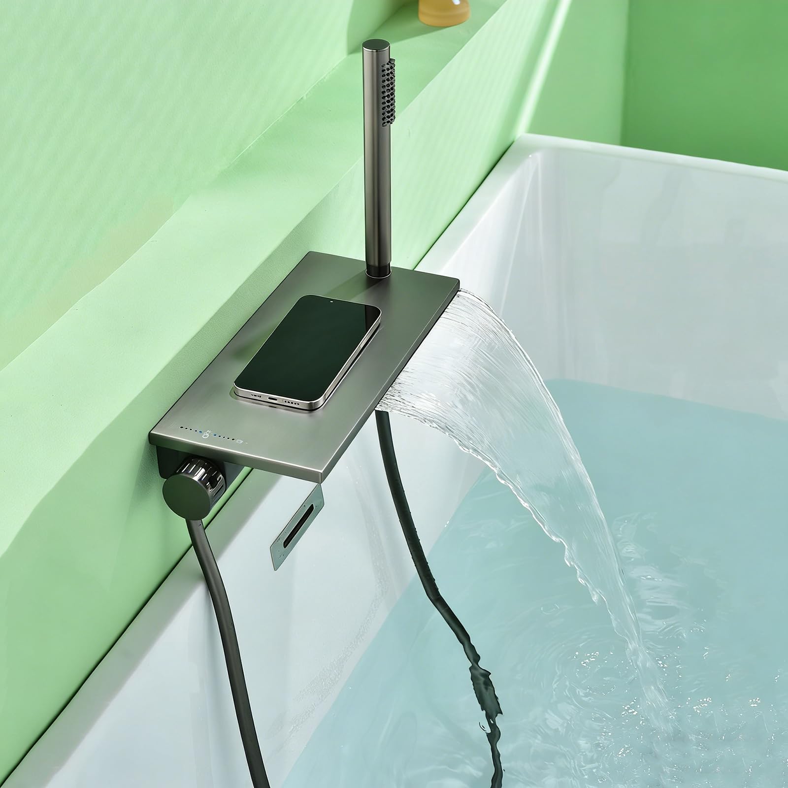 Robinet de baignoire cascade mural mitigeur de douche 33x15 cm