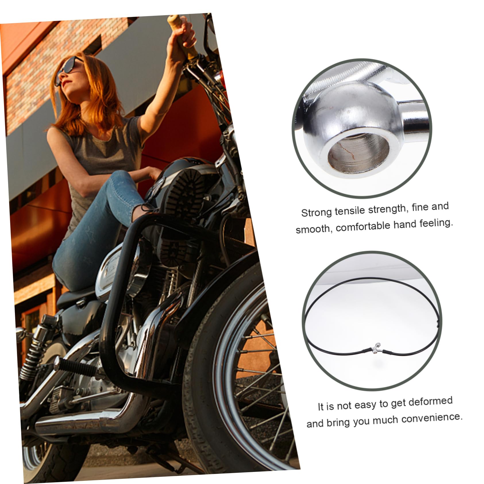 SOLUSTRE 1pc Motorcycle Brake Line Brake Wire Premium Quality Sensitivity Easy Installation for Improved Braking Performance