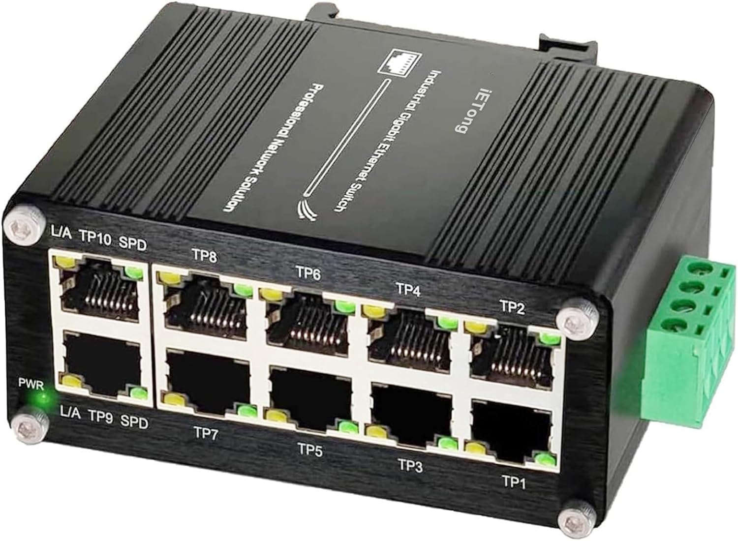 Amazon.co.jp: 産業用 10ポート 10/100/1000Mbps RJ45ギガビットイーサネットスイッチ Auto-MDI ...