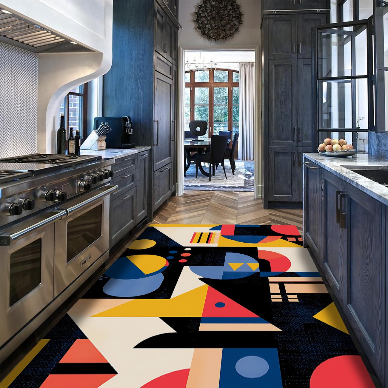 Tapis d'espace abstrait pour une salle de jeux moderne et sûre
