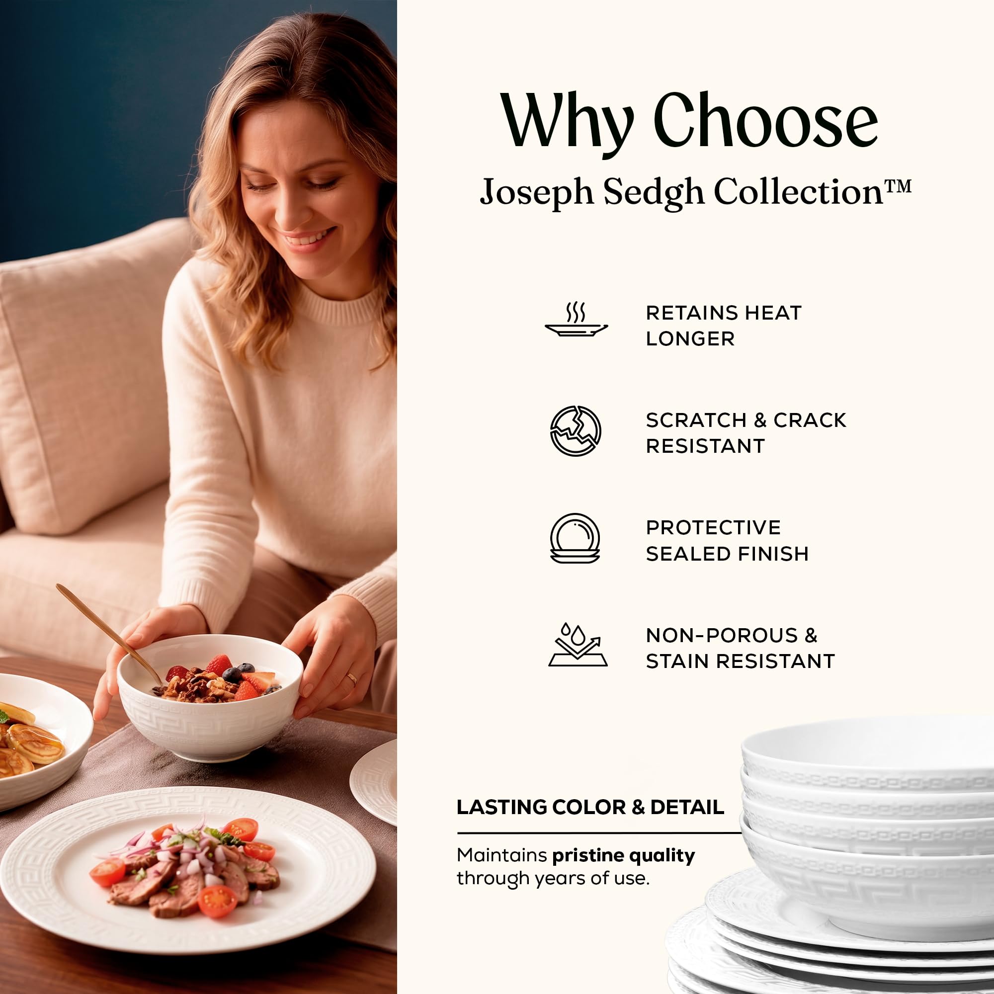 Amazon.co.jp: Joseph Sedgh Collection ボーンチャイナディナー16点