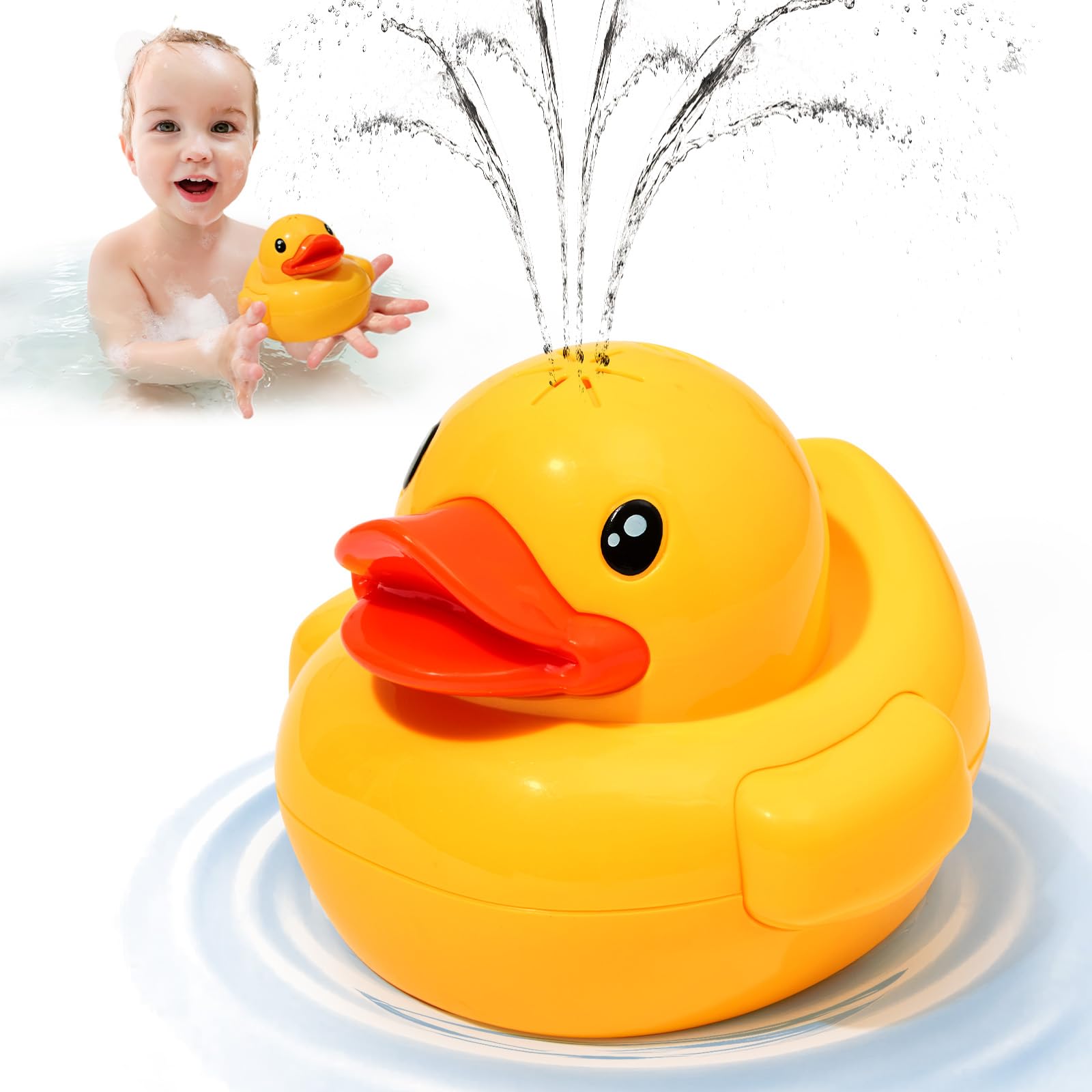 Baby Bath Toys Spraying Duck for Toddlers, Water Play Sprinkler for Babies