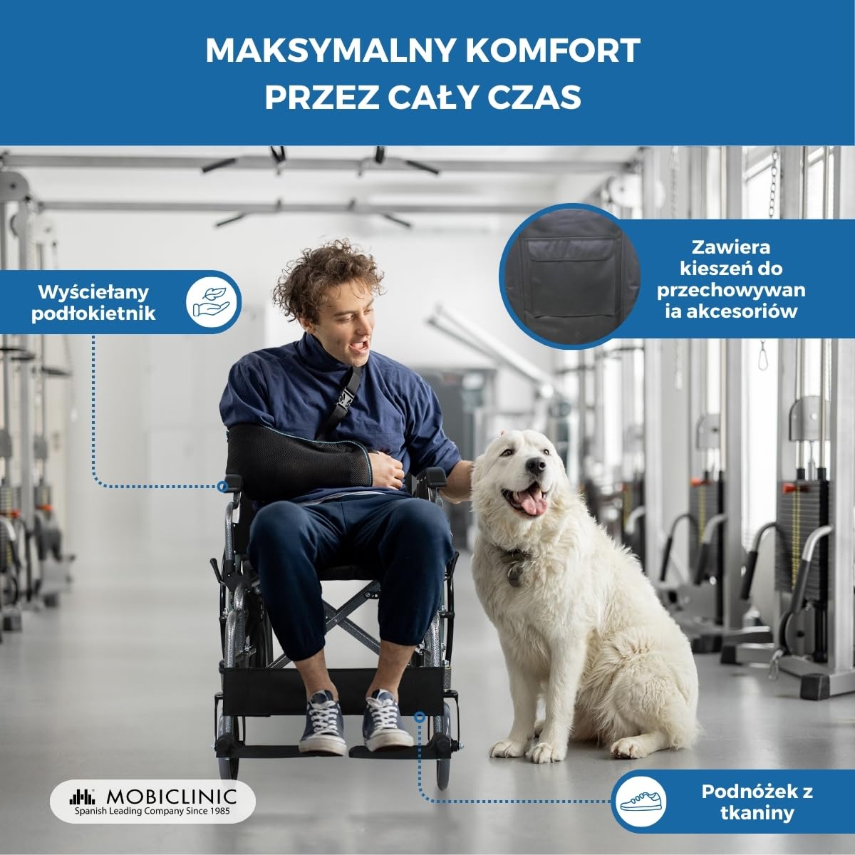 Wózek inwalidzki | składane | Składane podłokietniki | Duże koła | ortopedyczne | Premium | Giralda | Mobiclinic