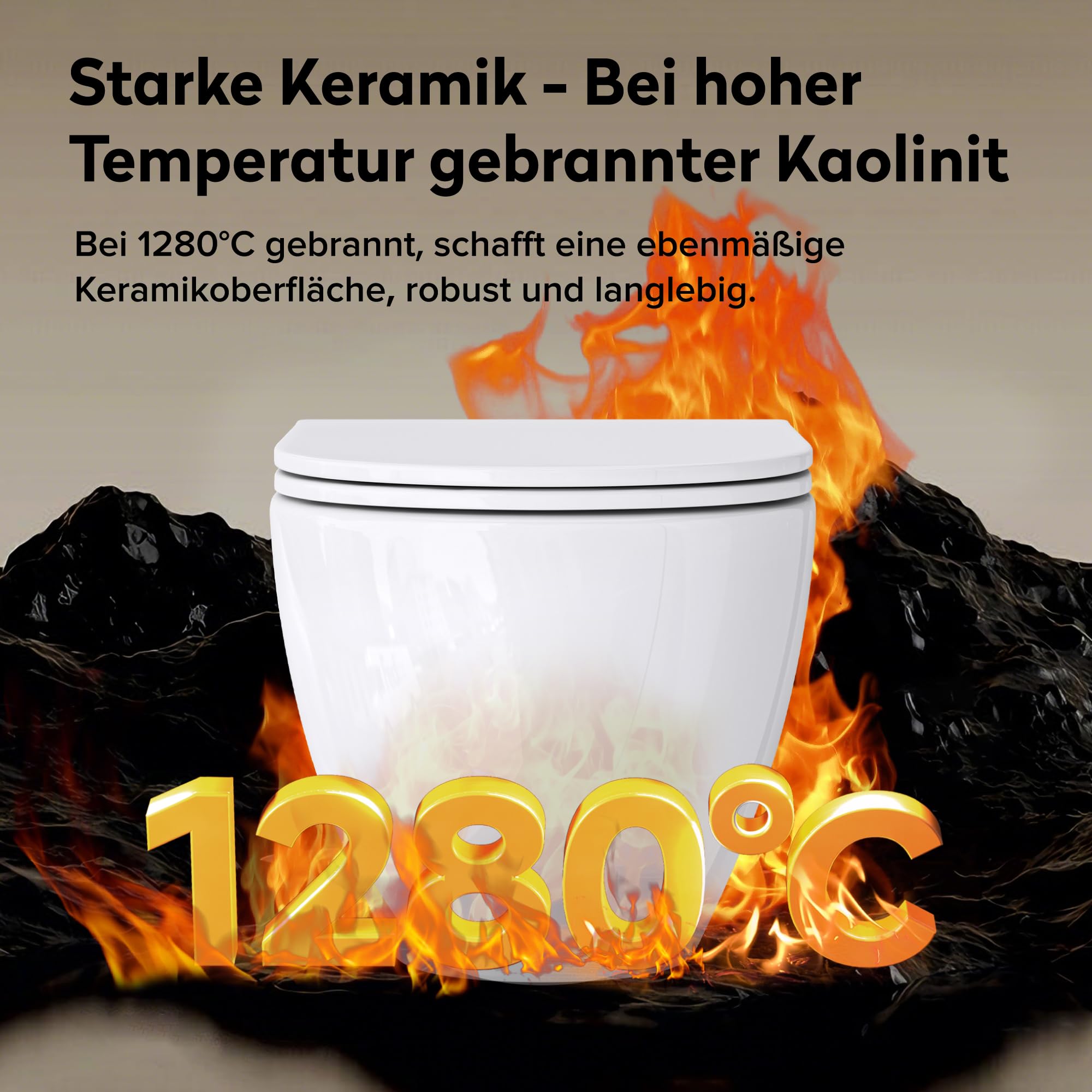 doporro Hänge WC mit Bidet Funktion, weiß Toilette Tiefspüler, Wand WC Spülrandlos mit Absenkautomatik, leises und sparsames Spülsystem 3/4,5 l, 50 x 36 x 36 cm, Aachen179 neu