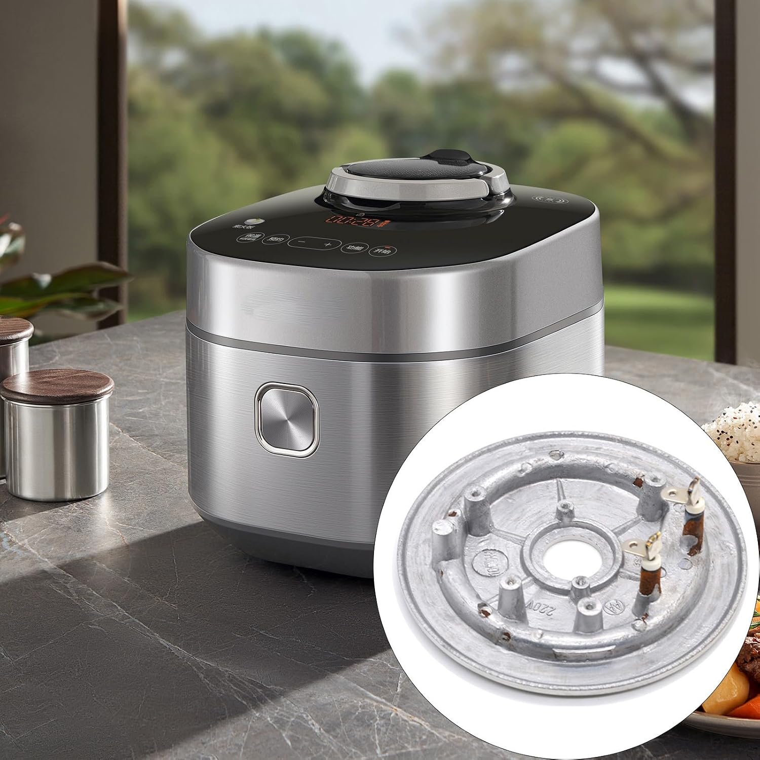 220V 1000W Heating Plate Electric Pressure Cooker Pressure Cooker Bottom Plate Heater Part Power Heating for Commercial Kitchen