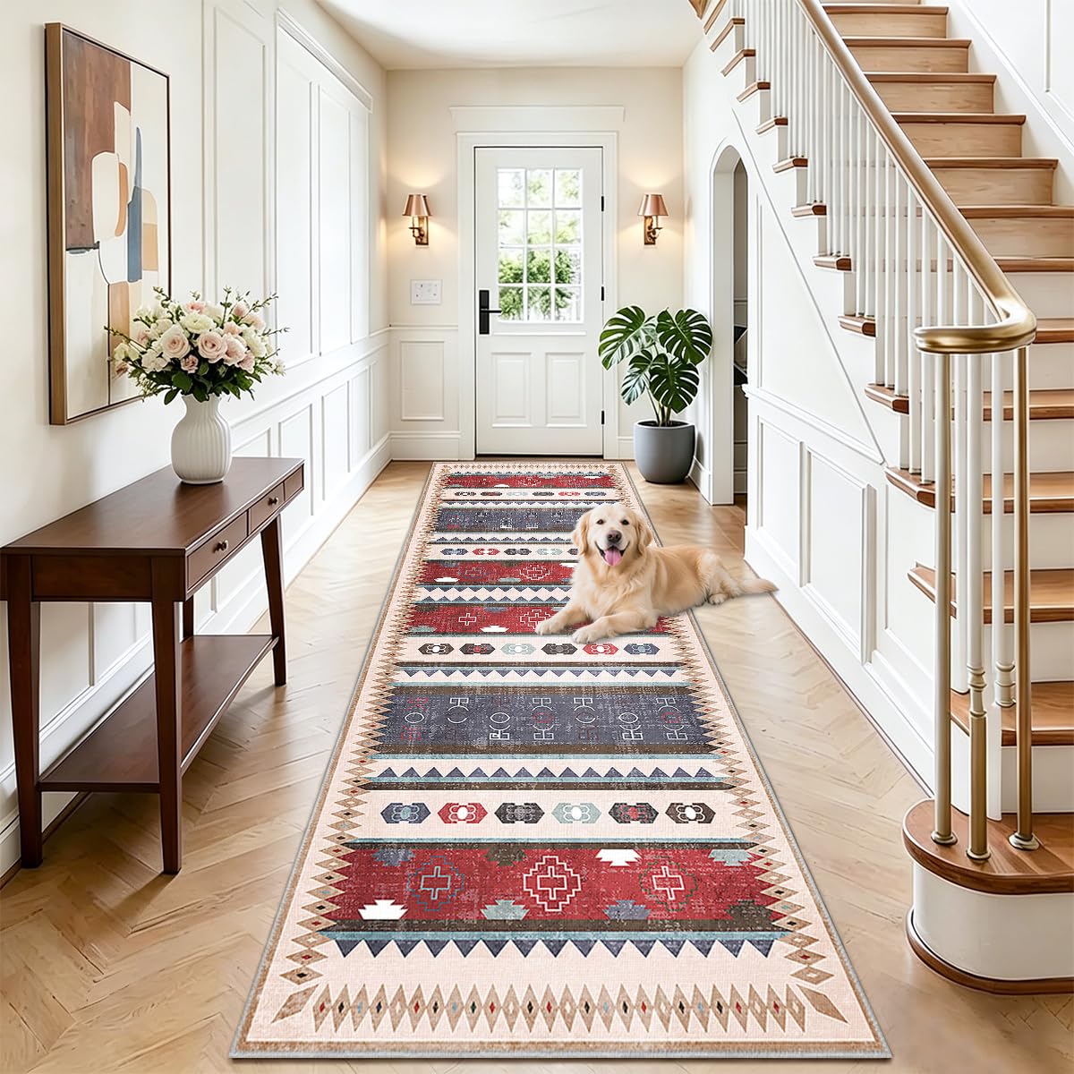 AYHSMNOU Carpet Runners for Hallways Non Slip Long Washable Runner Rugs 50 x 80cm Kitchen Runner Absorbent Door Mats Hallway Hall Runners Narrow Rugs for Entrance Hallways Living Room Kitchen