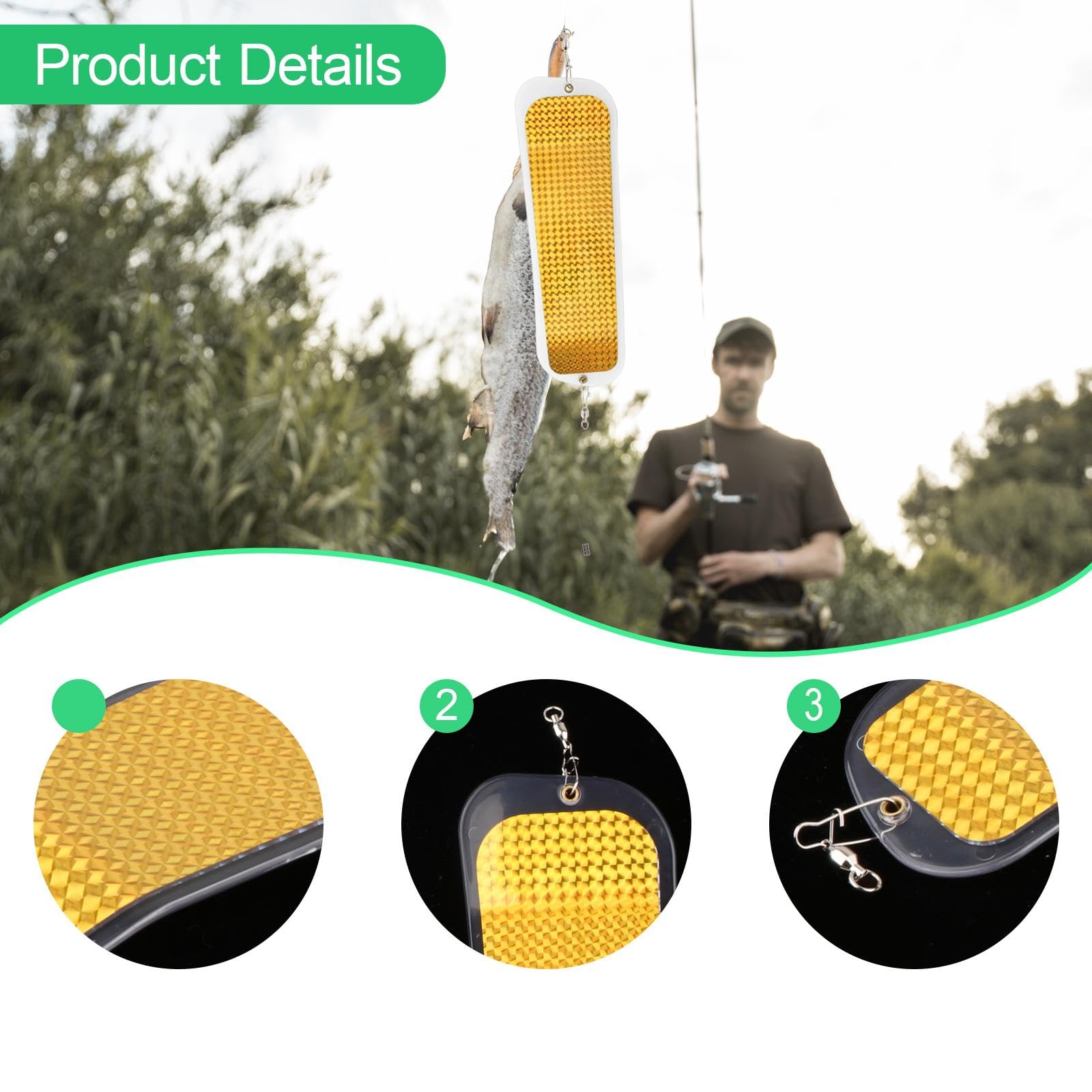 Vaveren 11 inch Fishing Flasher Salmon Flasher Double Sided Stickers Effectively Lightweight Lure Tackle for Trips Deep Water Halibut, Clear