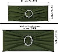 Vista 129 de MDS - Paquete de 50 bandas elásticas de elastano para silla, lazos elásticos para sillas con hebilla deslizante, ajuste universal para bodas, Acción