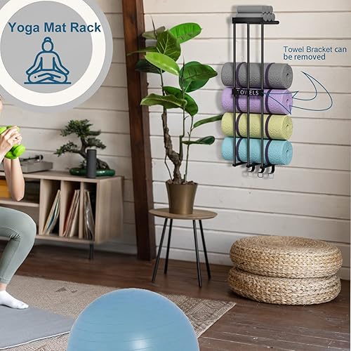 Miniatura 5 de Toallero para baño organizador de toallas montado en la pared organizador de toallas y almacenamiento con 3 ganchos 1 estante 3 bar organización de