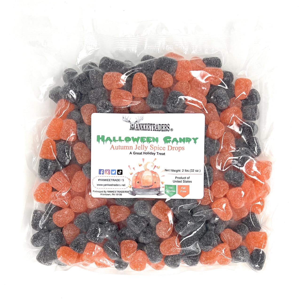 YANKEETRADERSAutumn Spice Drops, Black & Orange, 2 Pounds