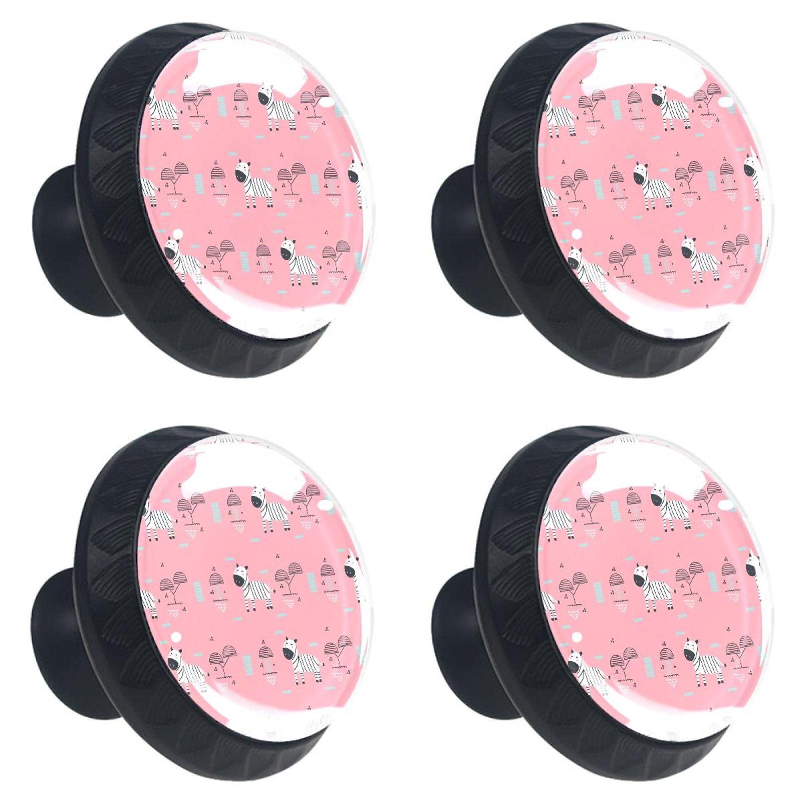 Boutons de tiroir chaton zèbre rose pour personnaliser une chambre
