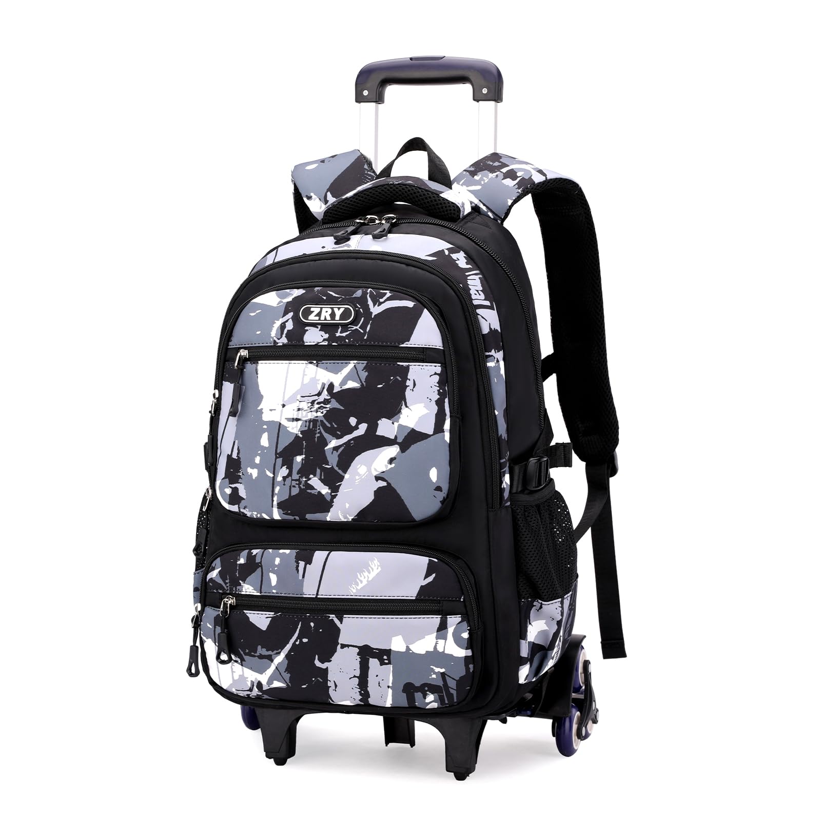 Amythe Mochila con Ruedas para Adolescentes Chicos, Carro Mochilas Escolares para Niños de 10-18 años, Diseño Elegante y Funcional de 40L, Mochila de Viaje Trolley Adultos -Negro
