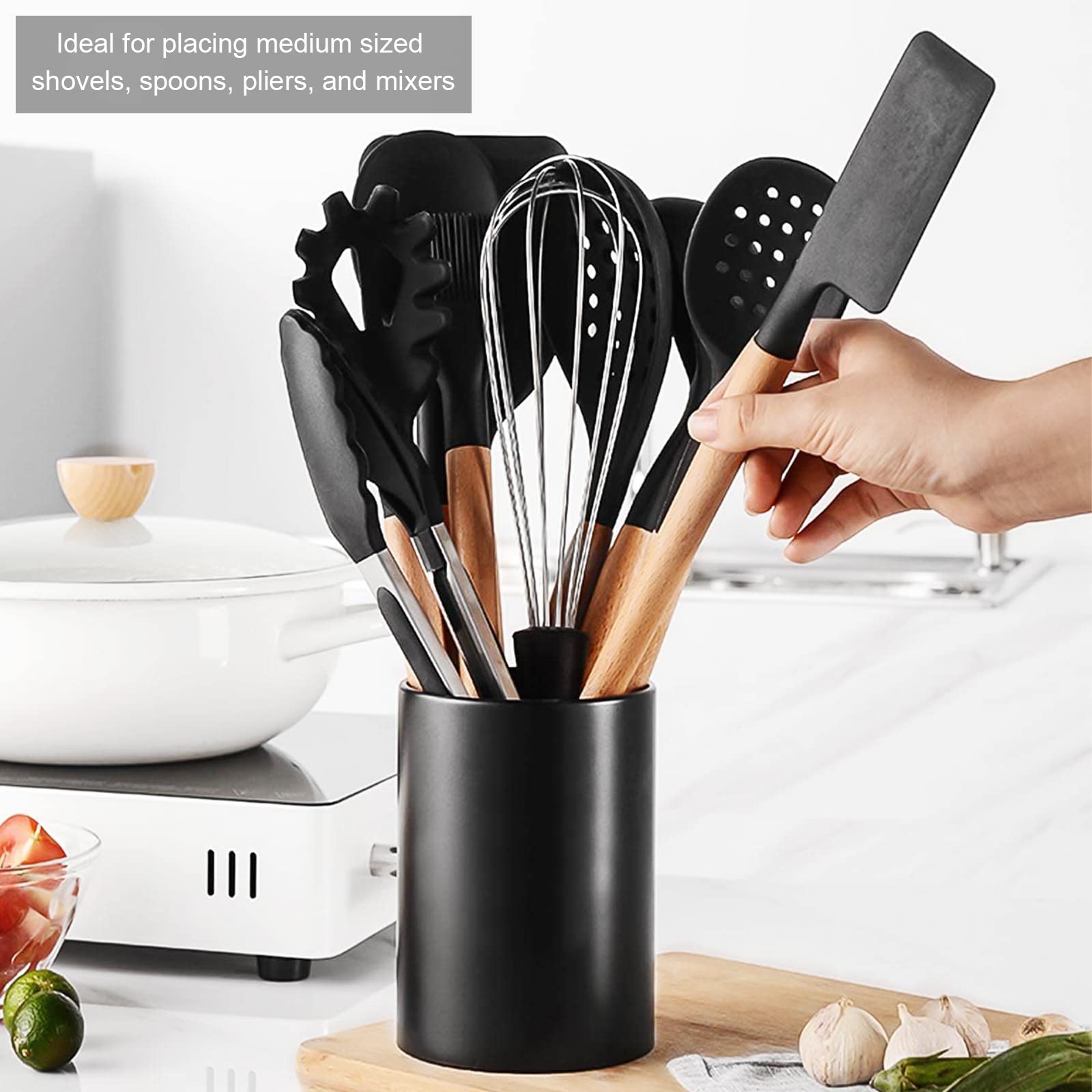 Porte Ustensiles Cuisine Lot De 2 Porte-Ustensiles En Acier Inoxydable | Organisateur De Cuillères Et Spatules | Séchage Et Rangement Rangement Couverts Inoxydable