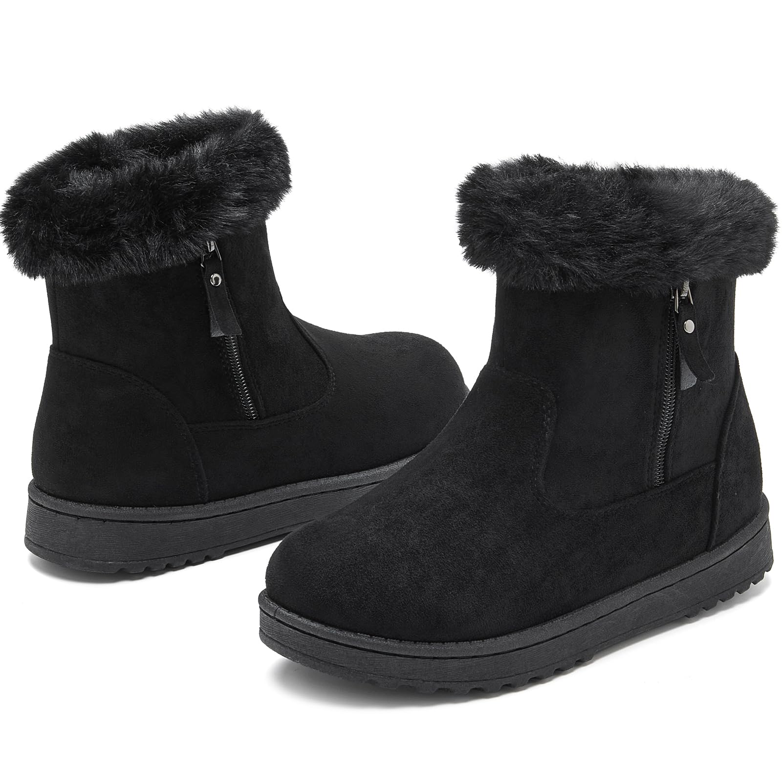 yageyan womens winter boots Mid calf snow booties fur lined womens warm ankle booties for outdoors