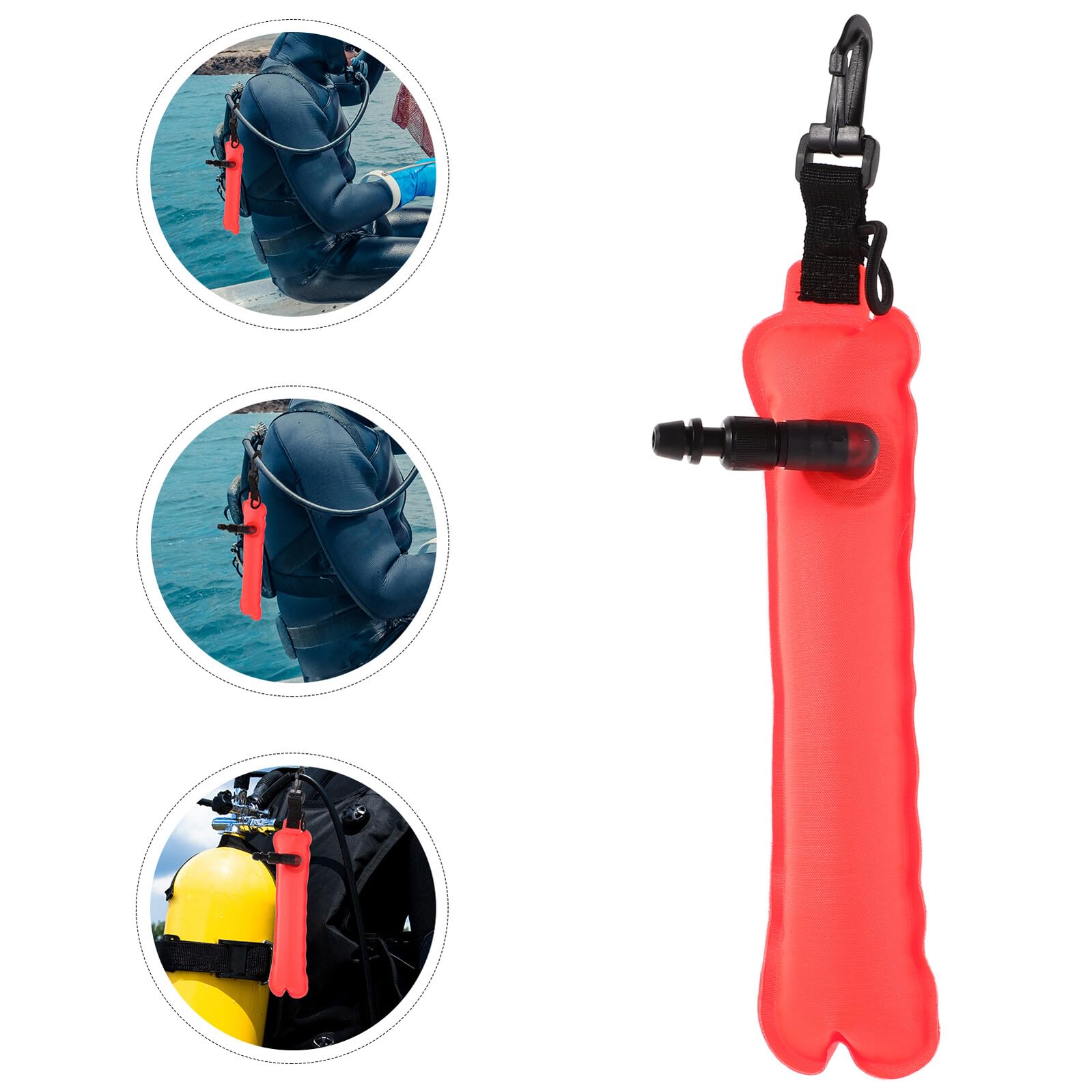 ORFOFE Taucher Signalboje Aufblasbar Sicherheitsmarkierung Orange Fluoreszierend Robuste Unterwasser Signalleuchte für Freitaucher und Wassersport