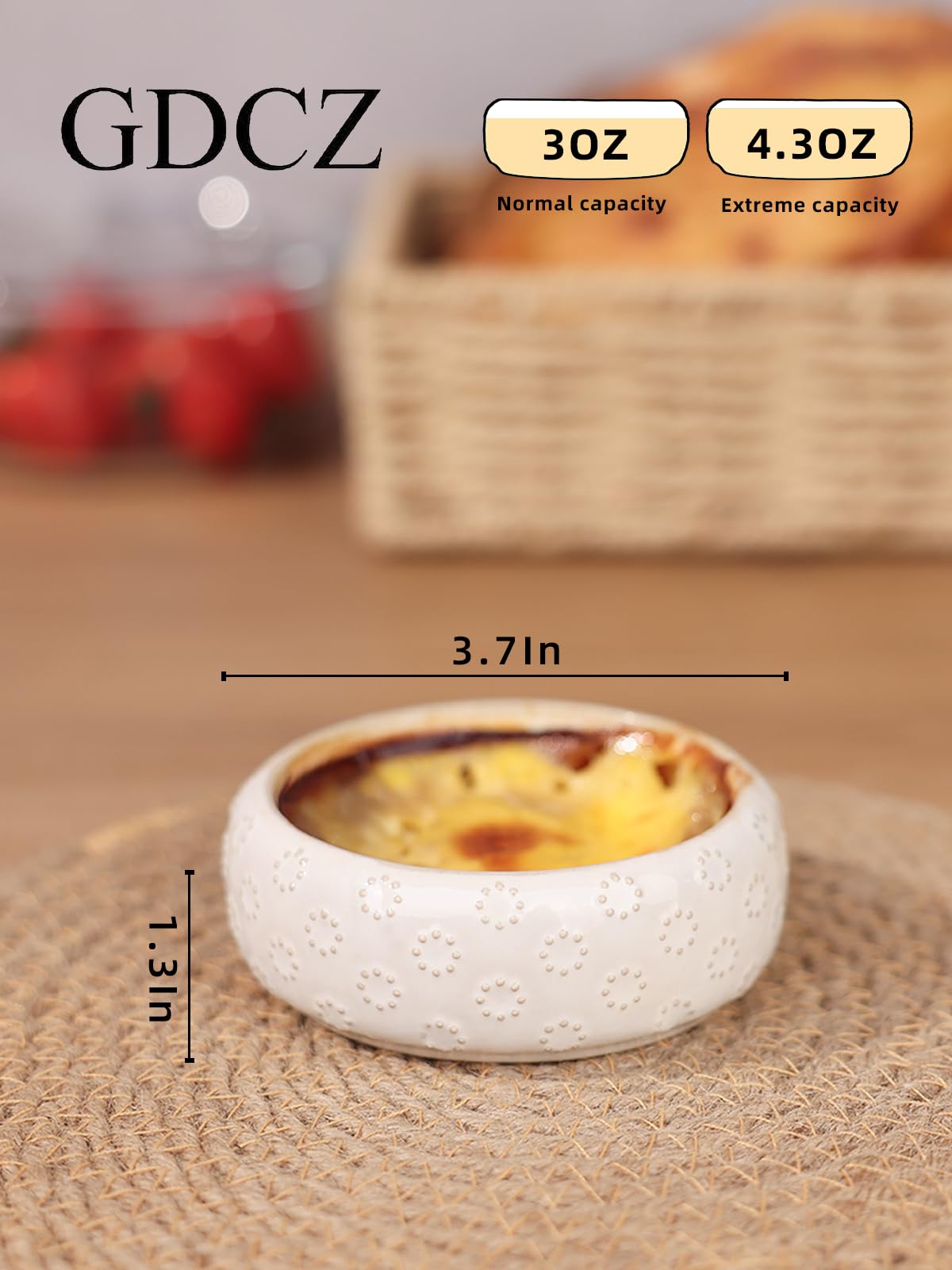 GDCZ Pirottini in ceramica da 121,9 g, ciotola per budino al caramello, set