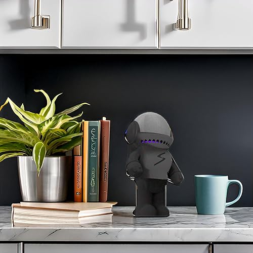 Vista 6 de Splin Soporte de mesa compatible con Yaxa Alexa Smart Speaker Echo Dot (4ª y 5ª generación) y Apple HomePod Mini, estilo robot Astro Hero (blanco)