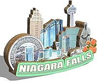 Vista 2 de Imán de nevera de las cataratas del Niágara de los E.E.U.U. Monumentos de madera 3D Monumentos coleccionables de viaje Decoración hecha a mano 2