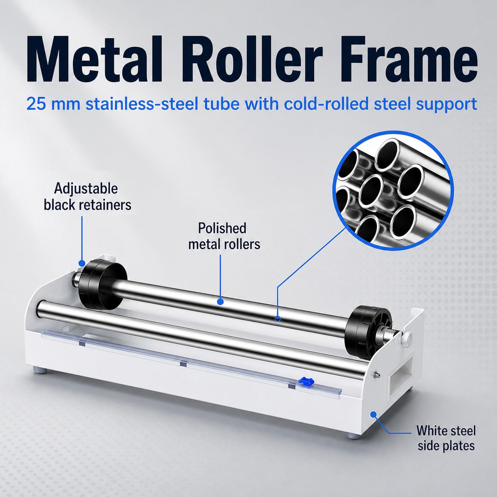 Stretchfolienspender,Handlicher Stretchfolienabroller aus Edelstahl