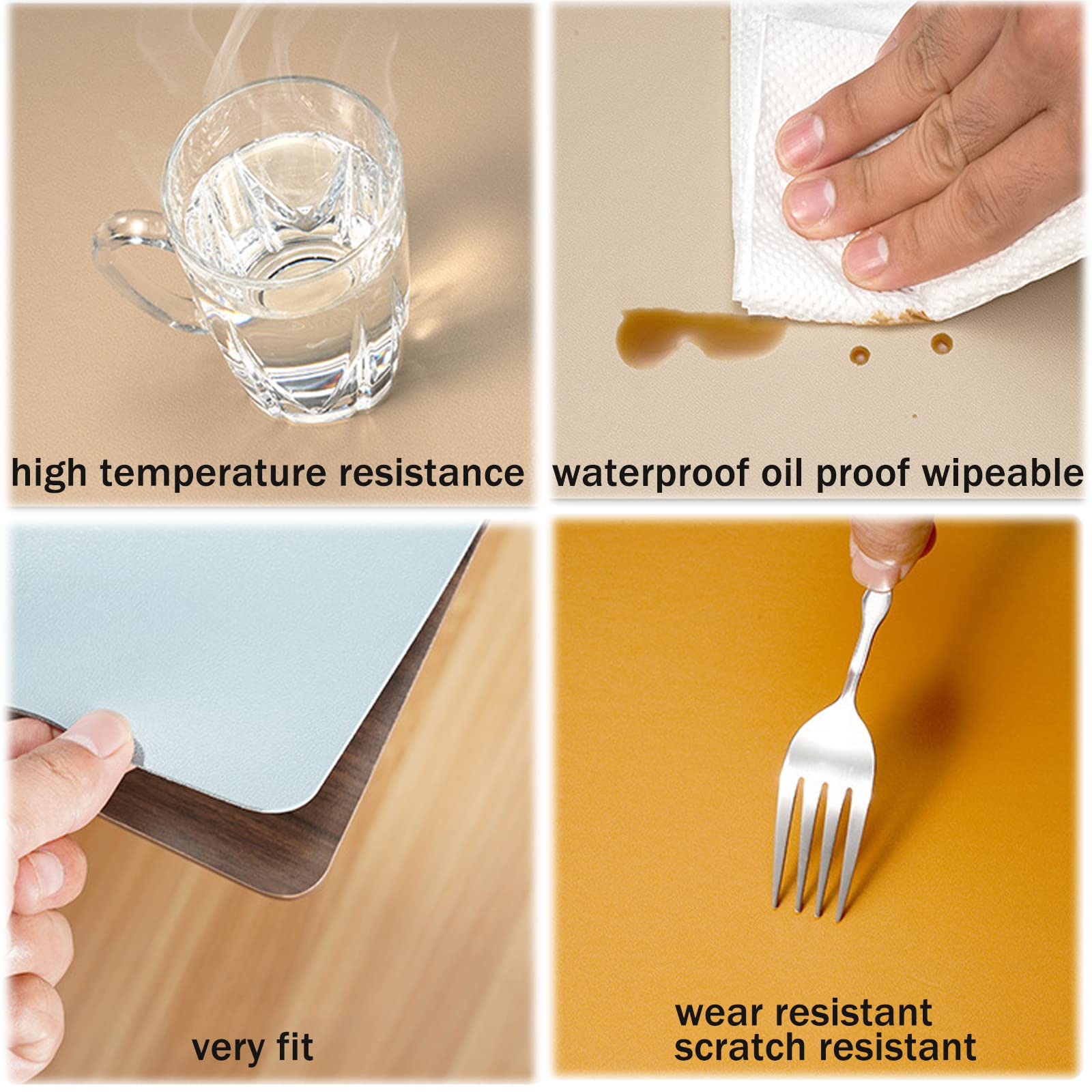 Sottomano Scrivania Grande Pelle Tappetino da Scrivania da Ufficio, Cucina, Sala da Pranzo, Tappetino Mouse da Scrivania, Impermeabile, Antiscivolo T(Size:70×140cm,Color:Blu)