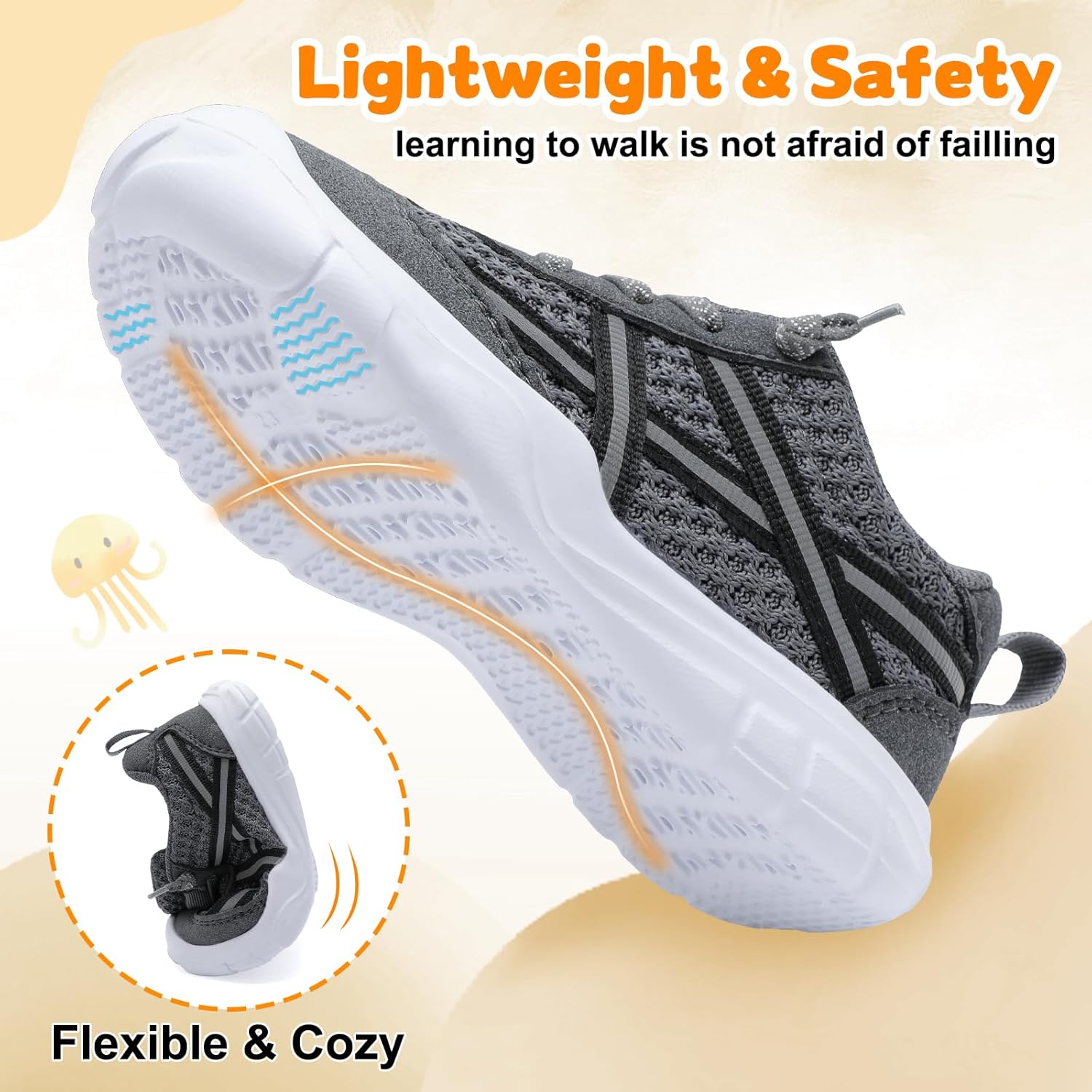 Besroad Toddler Shoes Boys Girls Barefoot Walking Shoes Kids Breathable Running Sneakers Slip On Tennis Shoes - Image 7