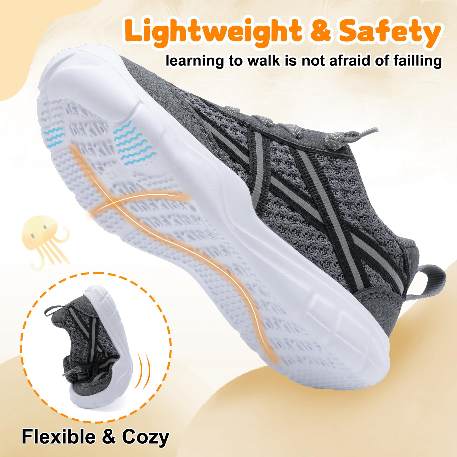 Besroad Toddler Shoes Boys Girls Barefoot Walking Shoes Kids Breathable Running Sneakers Slip On Tennis Shoes — view 7