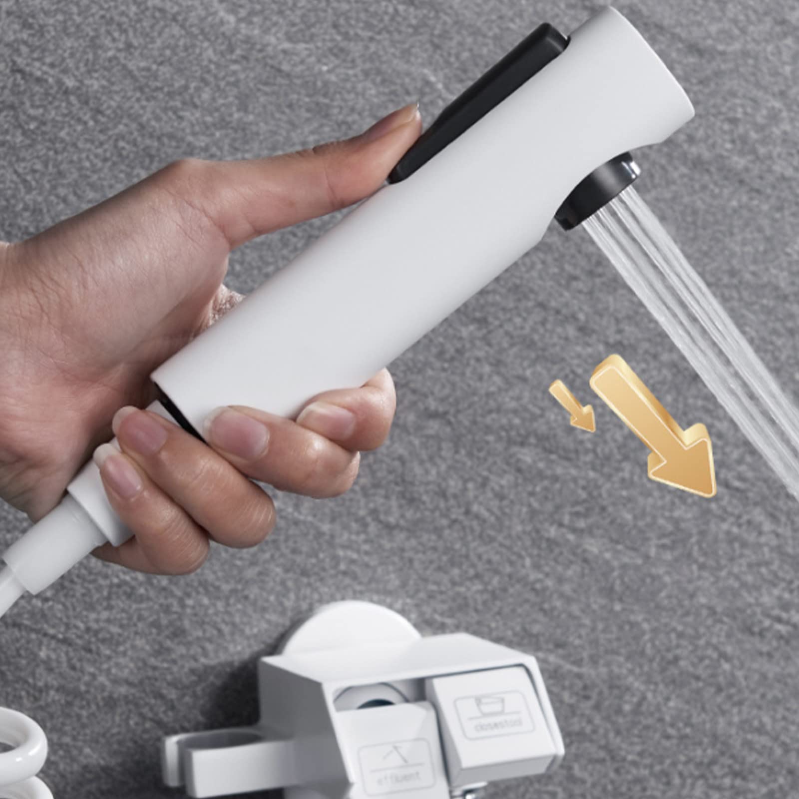 Douchette WC Kit Complet, Douchette Toilette WC Laiton Bidet Toilette Douchette pour L'hygiène Personnelle Quotidienne Blanc Pulvérisateur de Bidet à Main