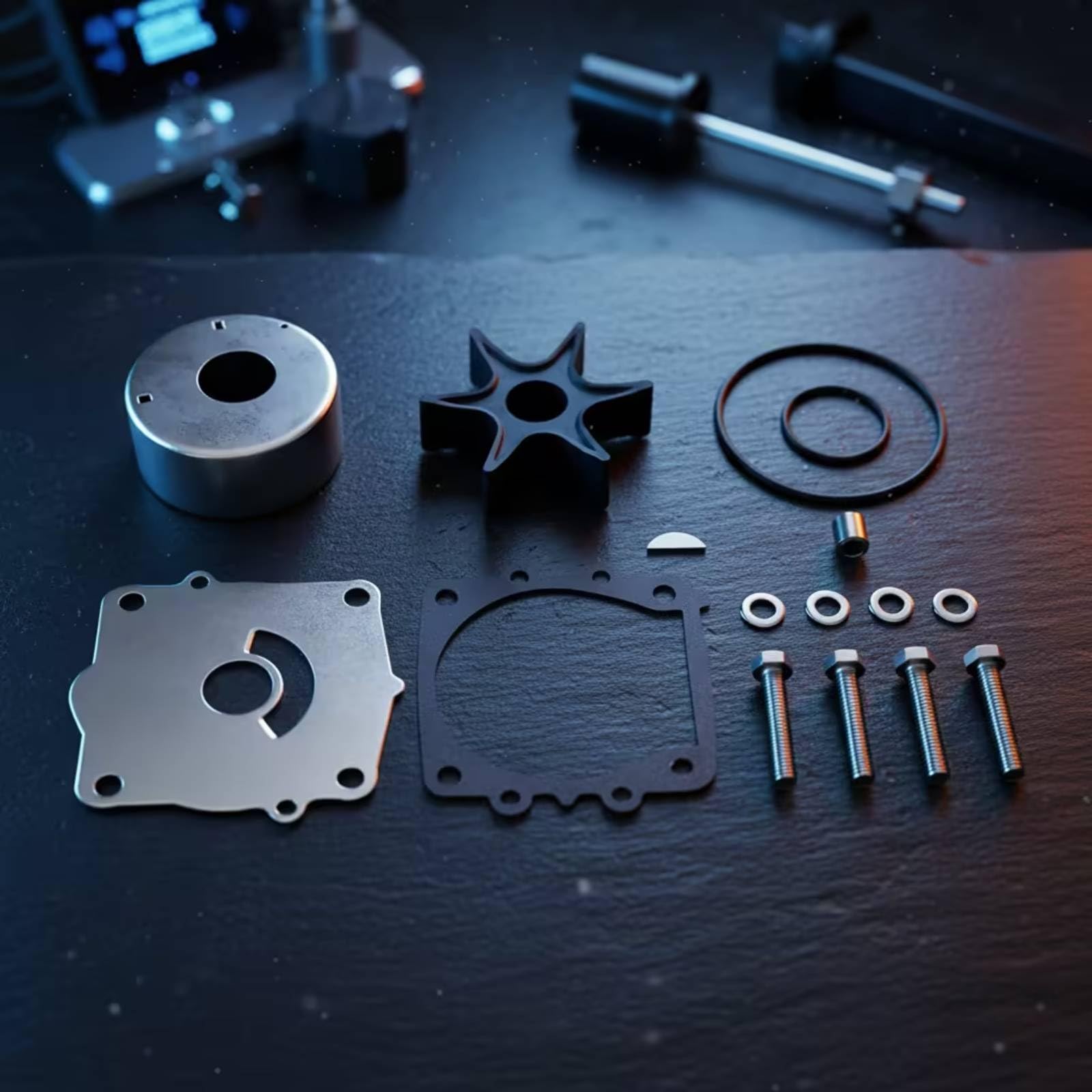 Componente Motore Marino Kit Girante Pompa Acqua Ricambio Impeller Pompa Acqua Set Revisione Materiale Resistente per Raffreddamento Efficiente
