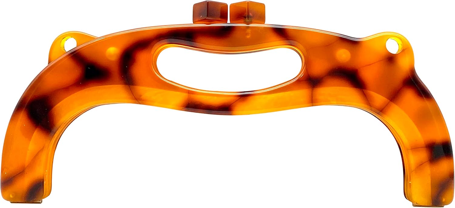 3dancraftit Acrylic Resin Arch Screw in Bag Clutch Purse Frame with Chain Loops for Purse Bag Making 10 1/4" x 2" / 26cm x 10cm Tortoise M90