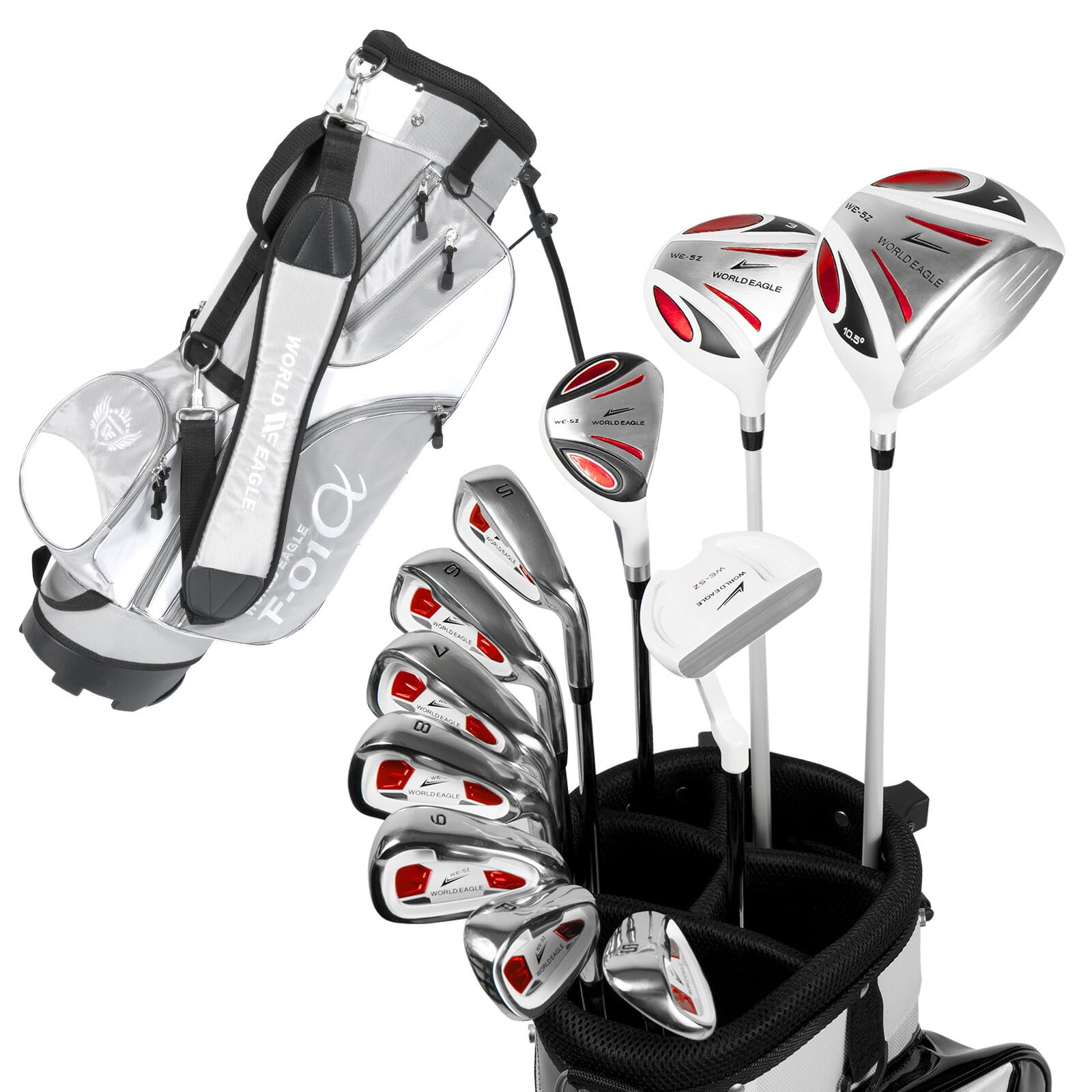 Amazon.co.jp: WE-5Z-ホワイト ゴルフクラブセット【右用/R】 + WE-F