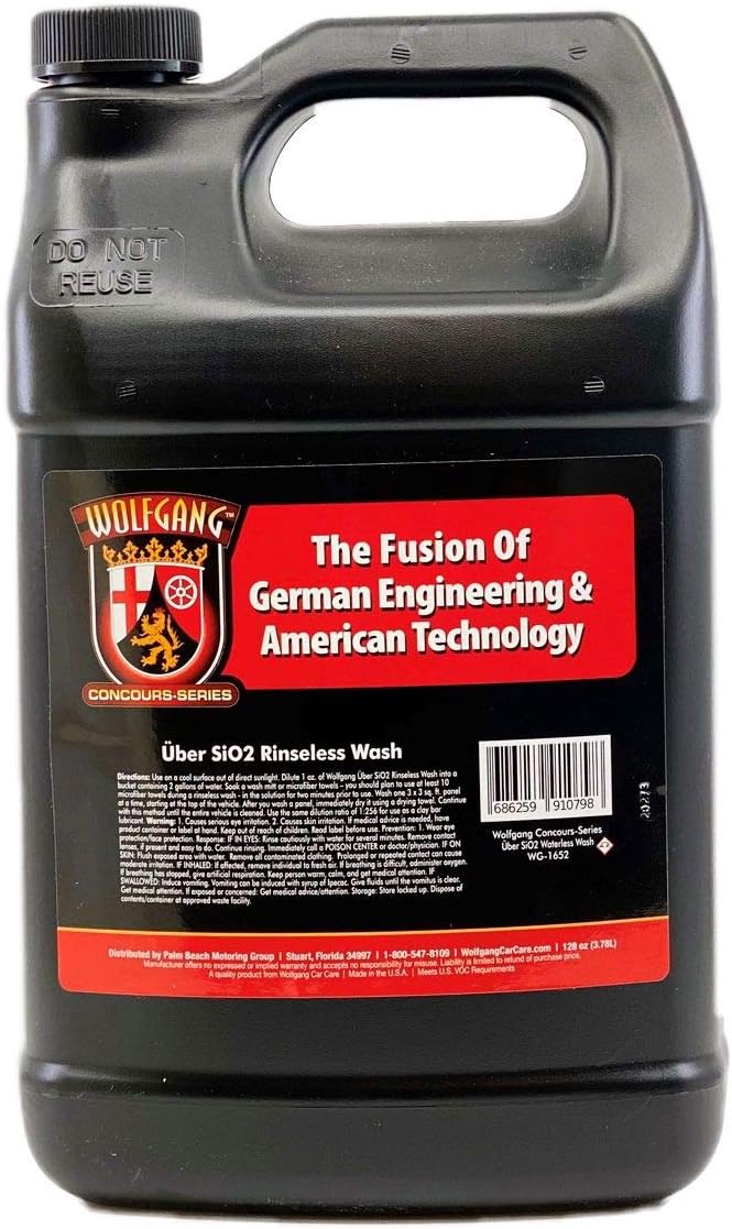 Wolfgang Uber SiO2 Rinseless Wash | Advanced Ceramic-Infused Car Wash Solution | Cleans and Protects with Gloss Enhancement | WG-1652 | 128oz