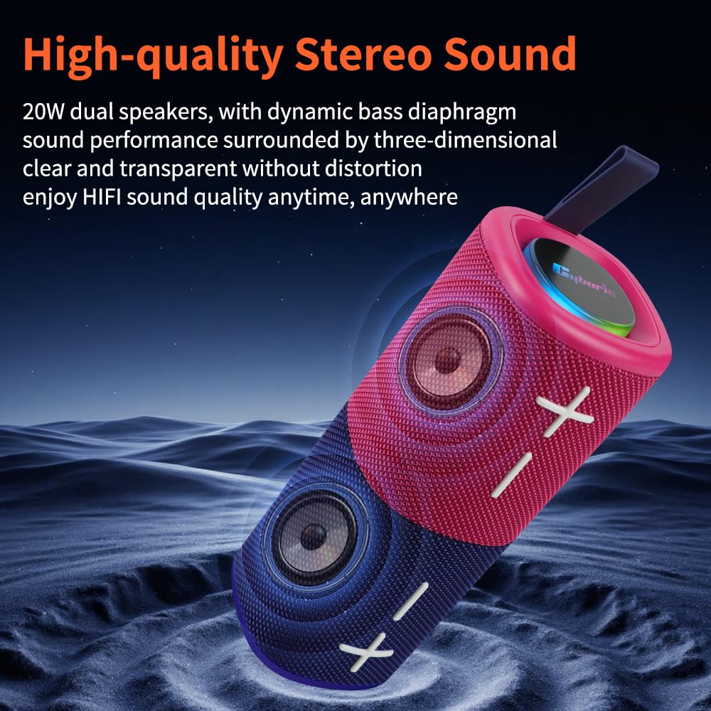 Haut-parleur Bluetooth magnétique divisible 2 en 1, étanche à design color block, double haut-parleur portable sans fil divisible 20W son stéréo puissant, Bluetooth V5.3, 24H d'autonomie, véritable