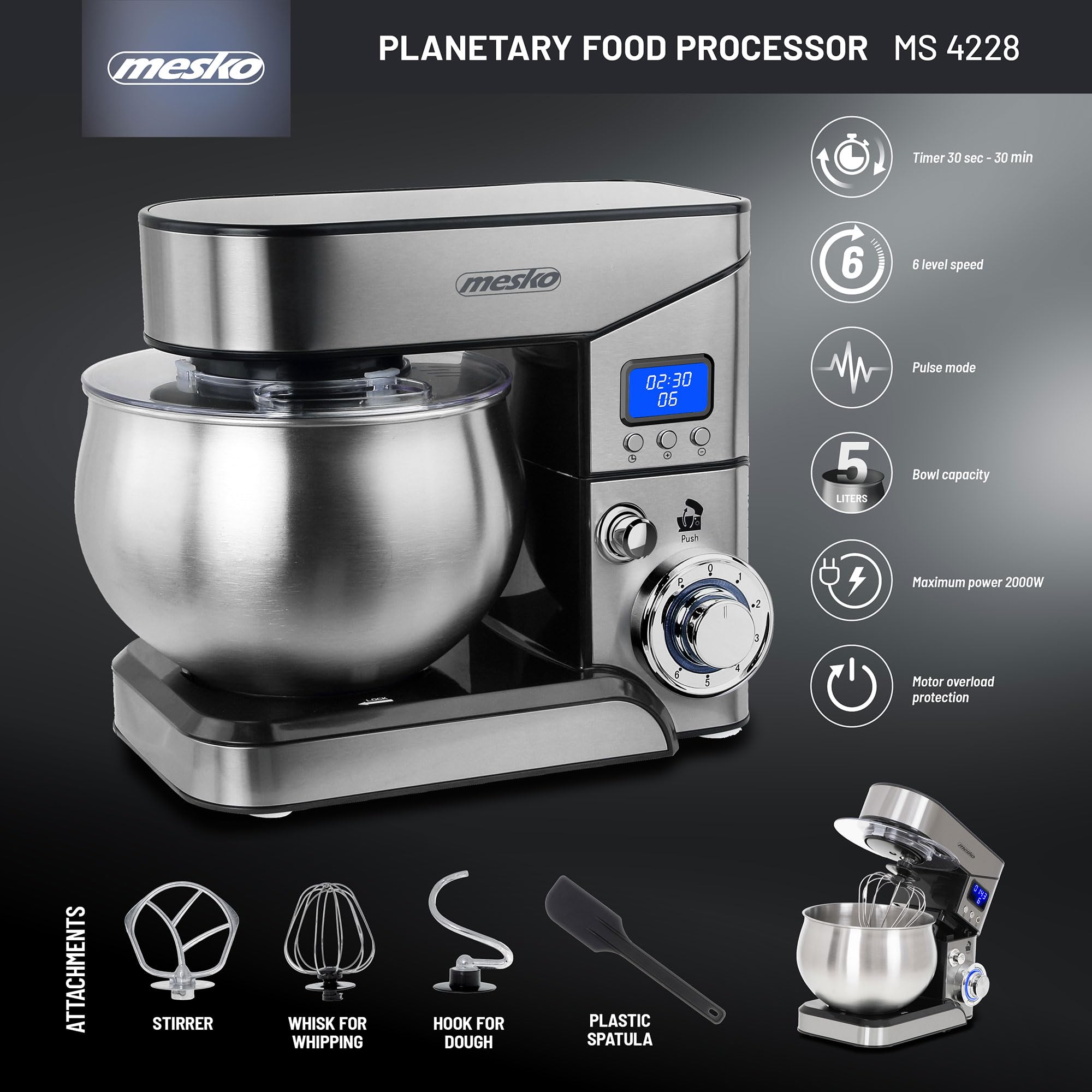 Mesko ms 4228 MS 4228 Miscelatore alimentare 2000W