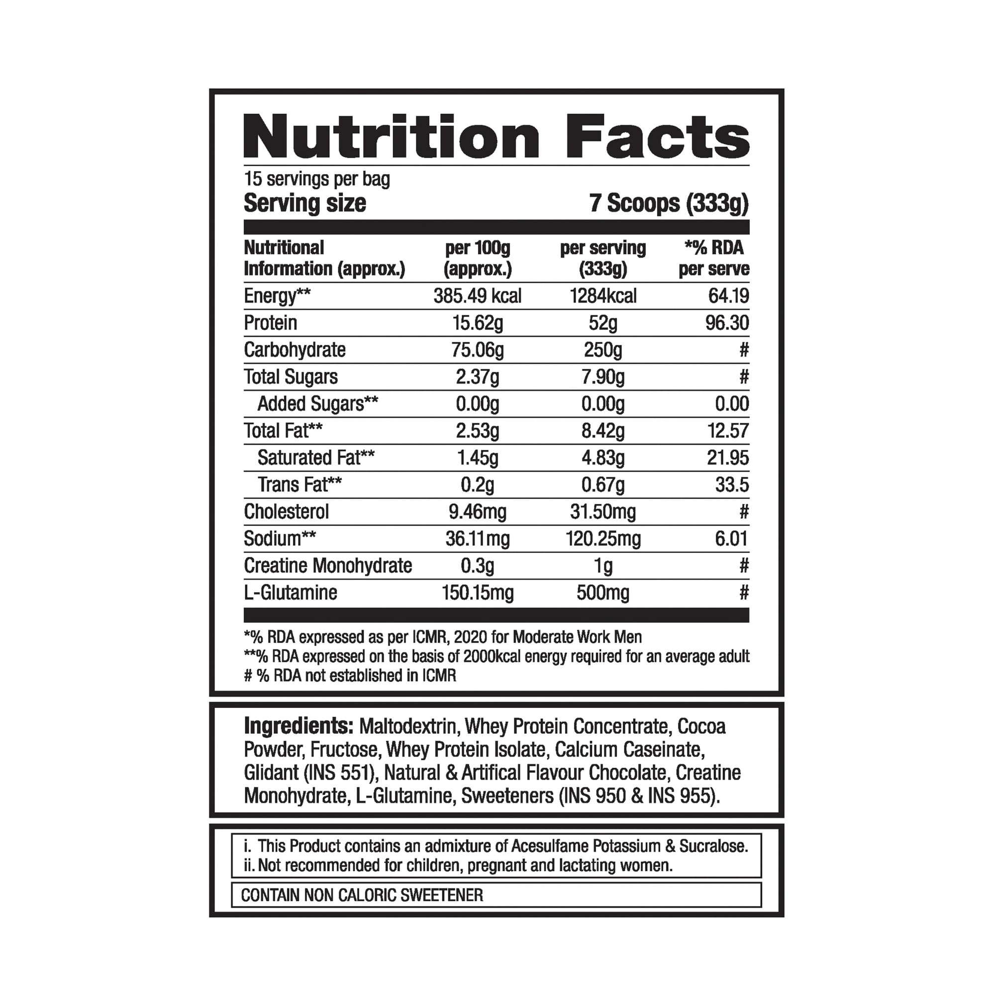 Labrada Muscle Mass Gainer | 52g Protein, 250g Carbs, 1g Creatine per Serving | Weight Gainer Powder, 5 Kg Chocolate — Amazon image 8