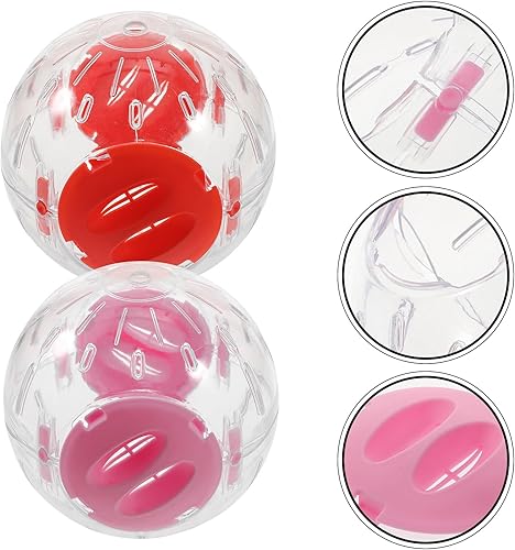 Miniatura 3 de Balacoo 2 bolas transparentes de hámster para hámsteres enanos, juguete de ejercicio con ventilación para mascotas pequeñas para actividades